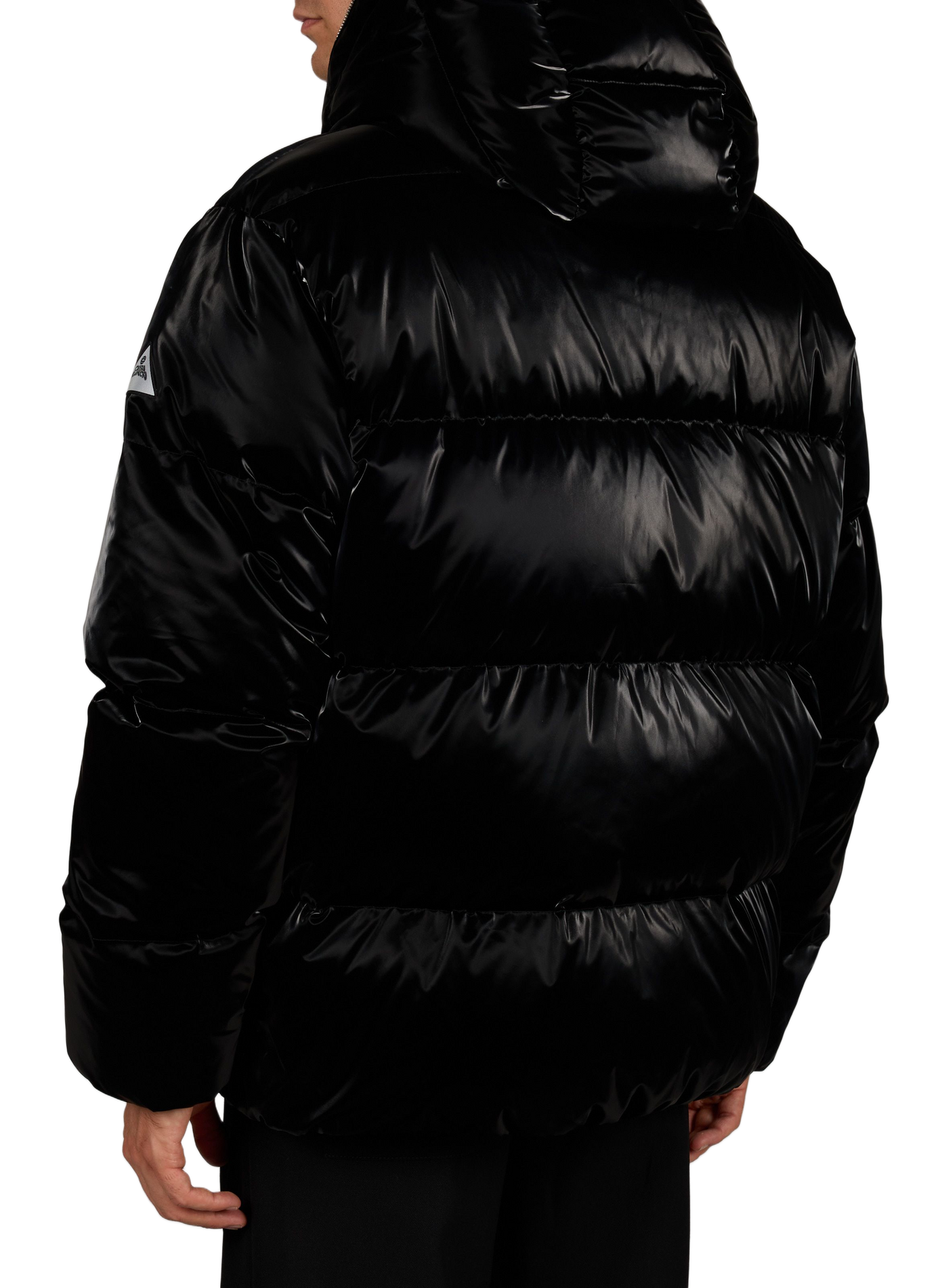 Hooded straight-fit padded jacket CASABLANCA PARIS Black