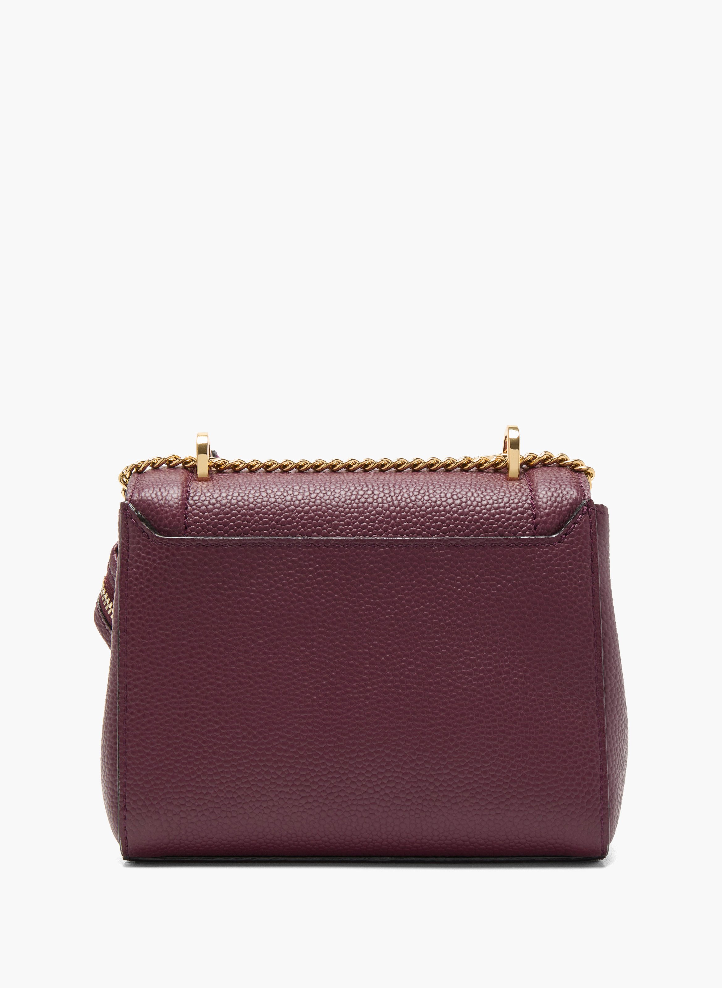 Sac à rabat s - ninon by lancel, cuir de vachette grainé et lisse, cassis/or, 18 x 15 x 8,5 cm. LANCEL Multicolore