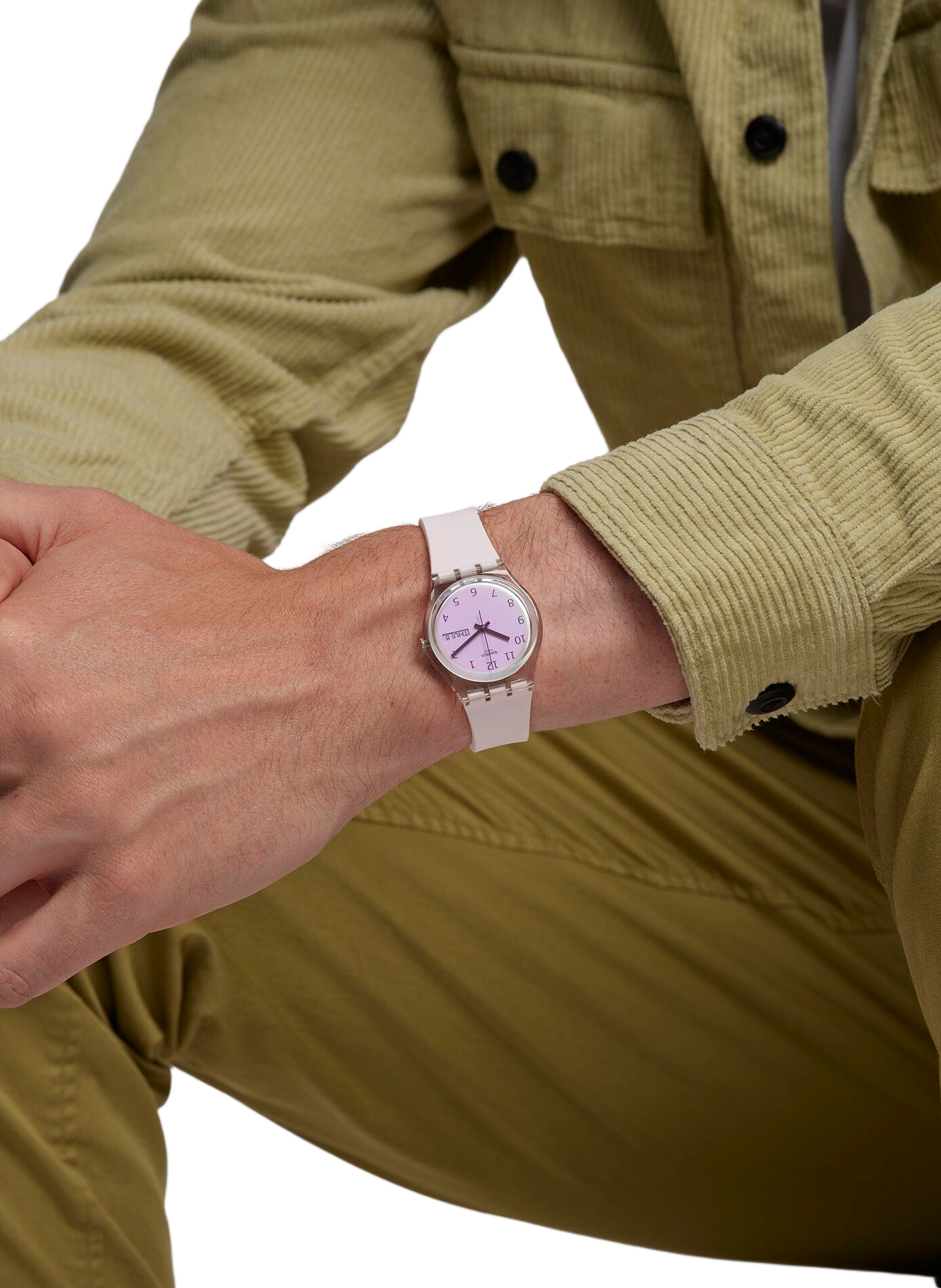 ULTRAROSE quartz silicone watch SWATCH White