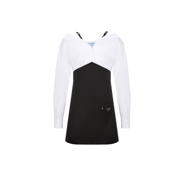 Robe chemise bi-matière