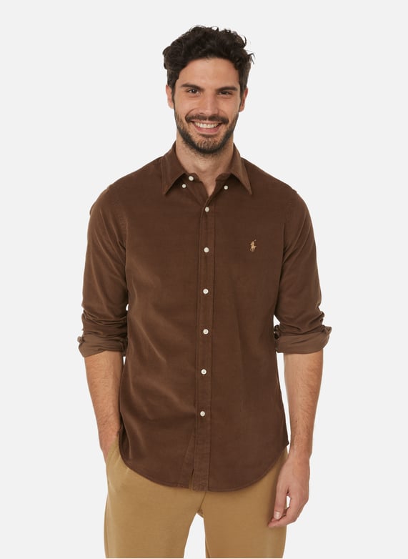 Chemise en velours cotele Marron