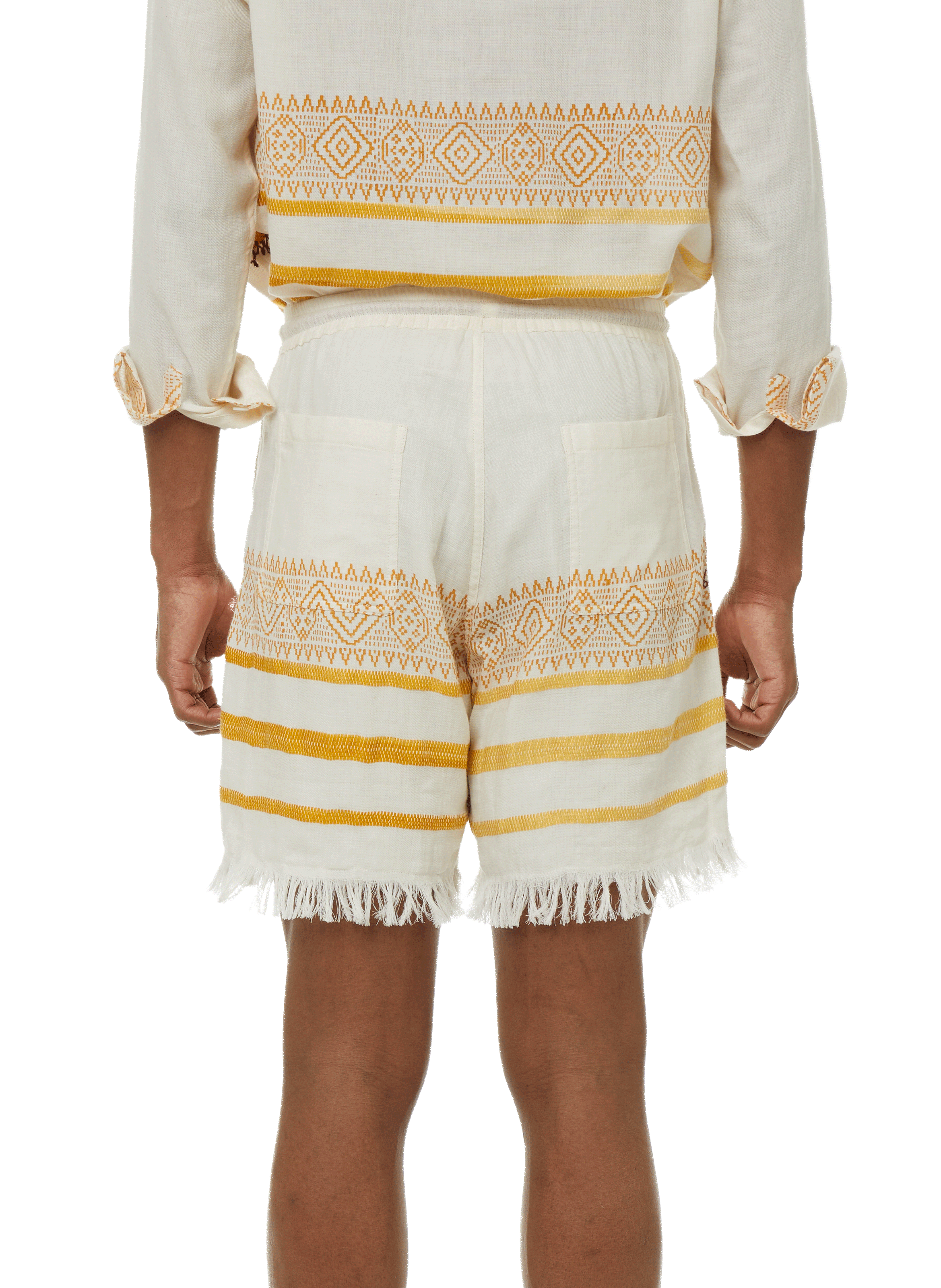 Korte broek met katoenen print BAZISZT Beige