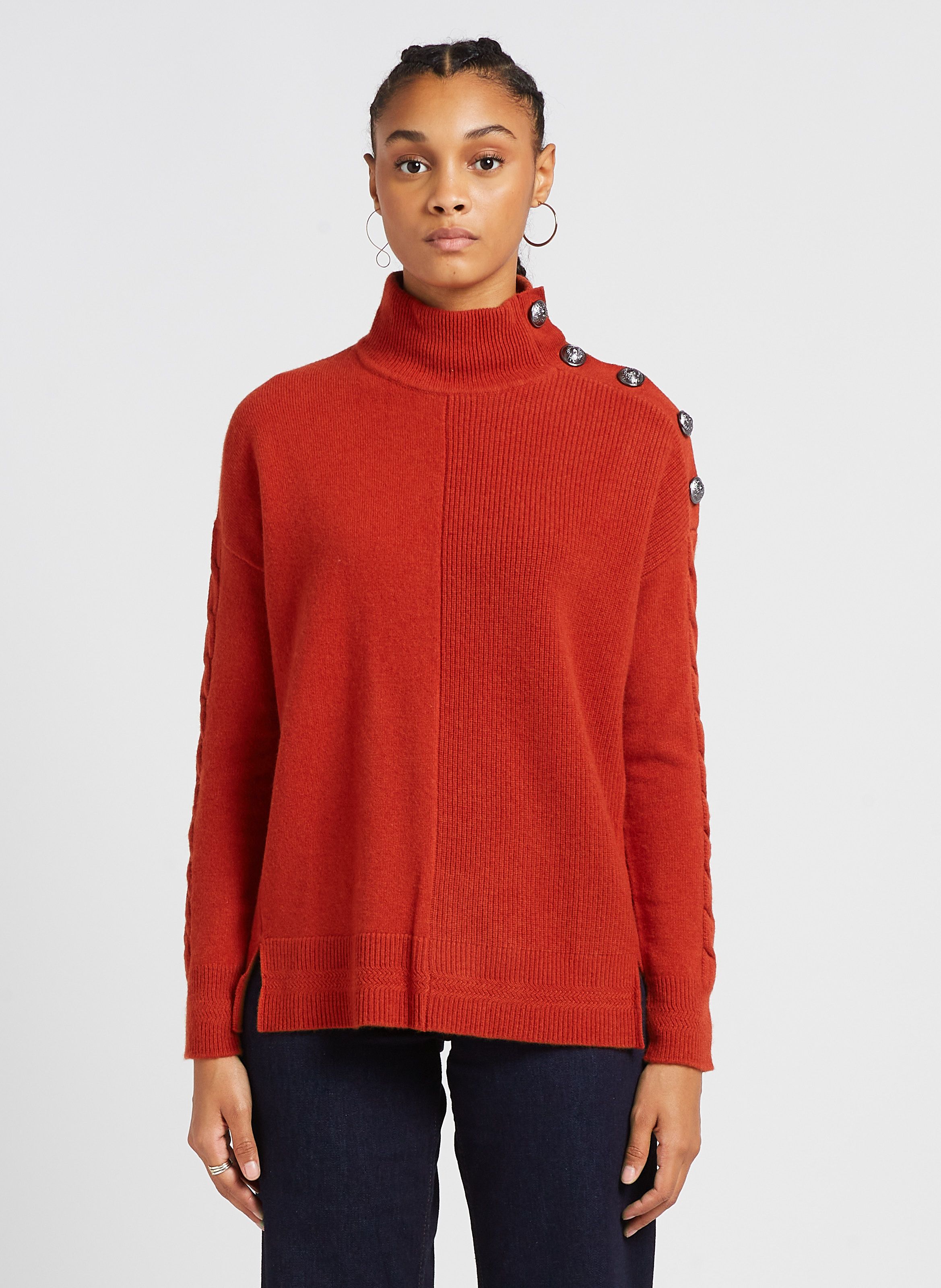 Pull laine 2025 rouge femme