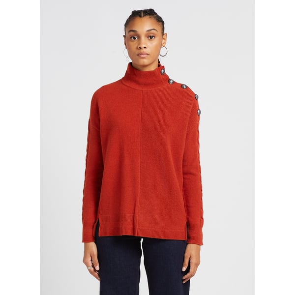 Pull droit col montant en laine