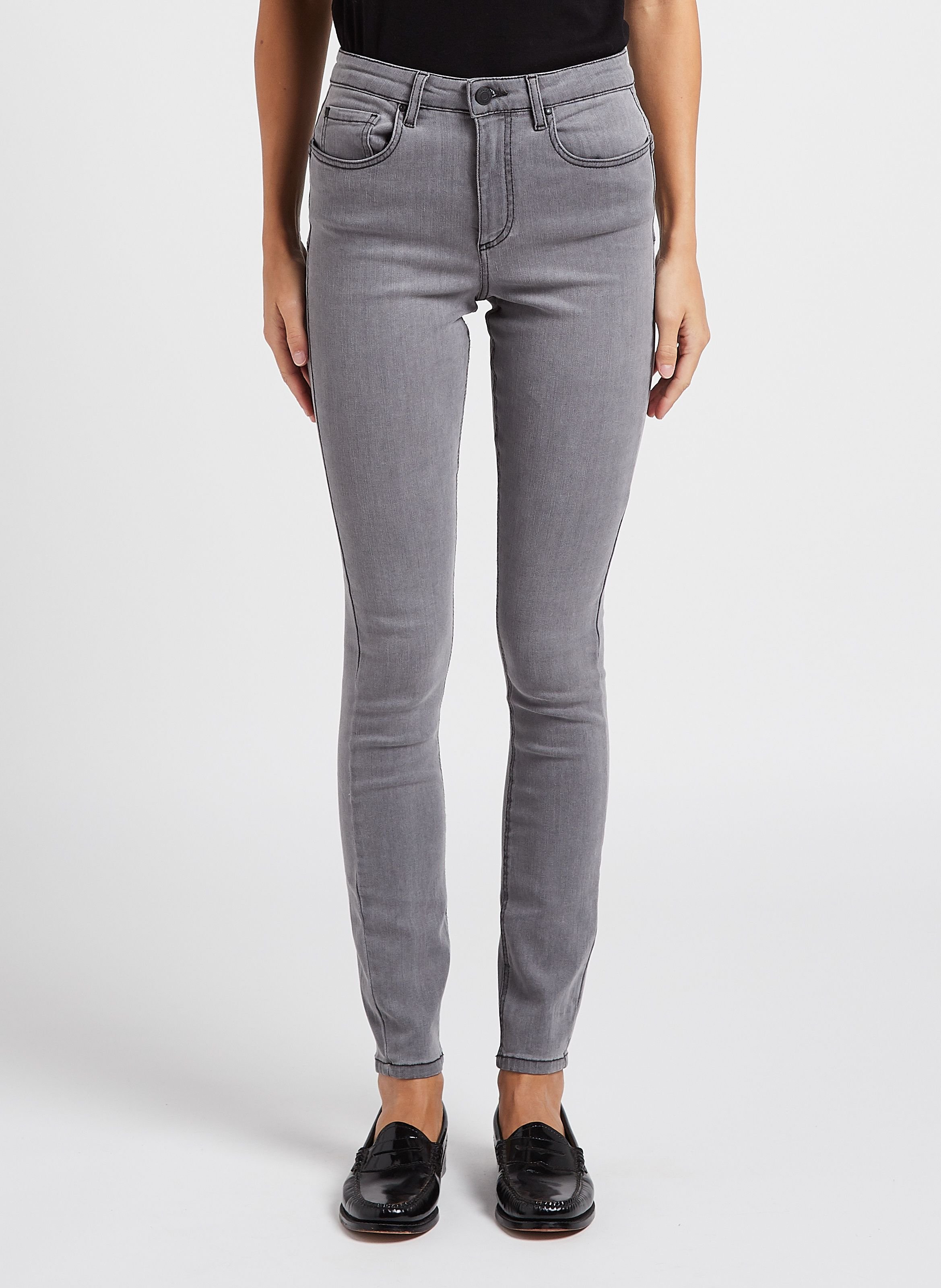 Jean slim à clous en coton mélangé