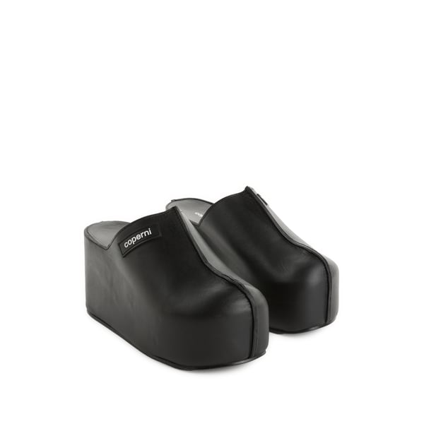 Mules à talons bloc