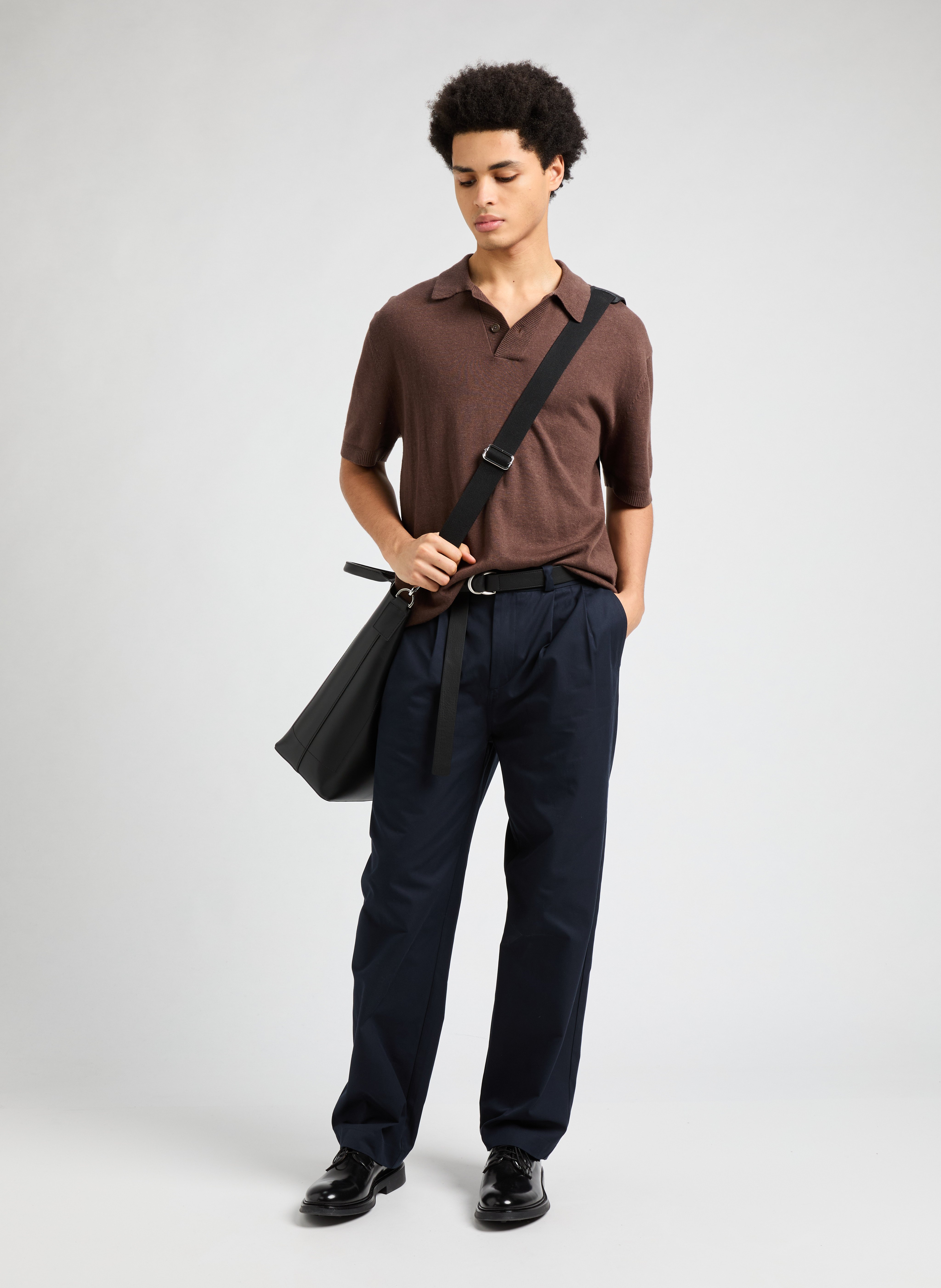 Pantalon Fino coupe large en coton SAISON 1865 Bleu