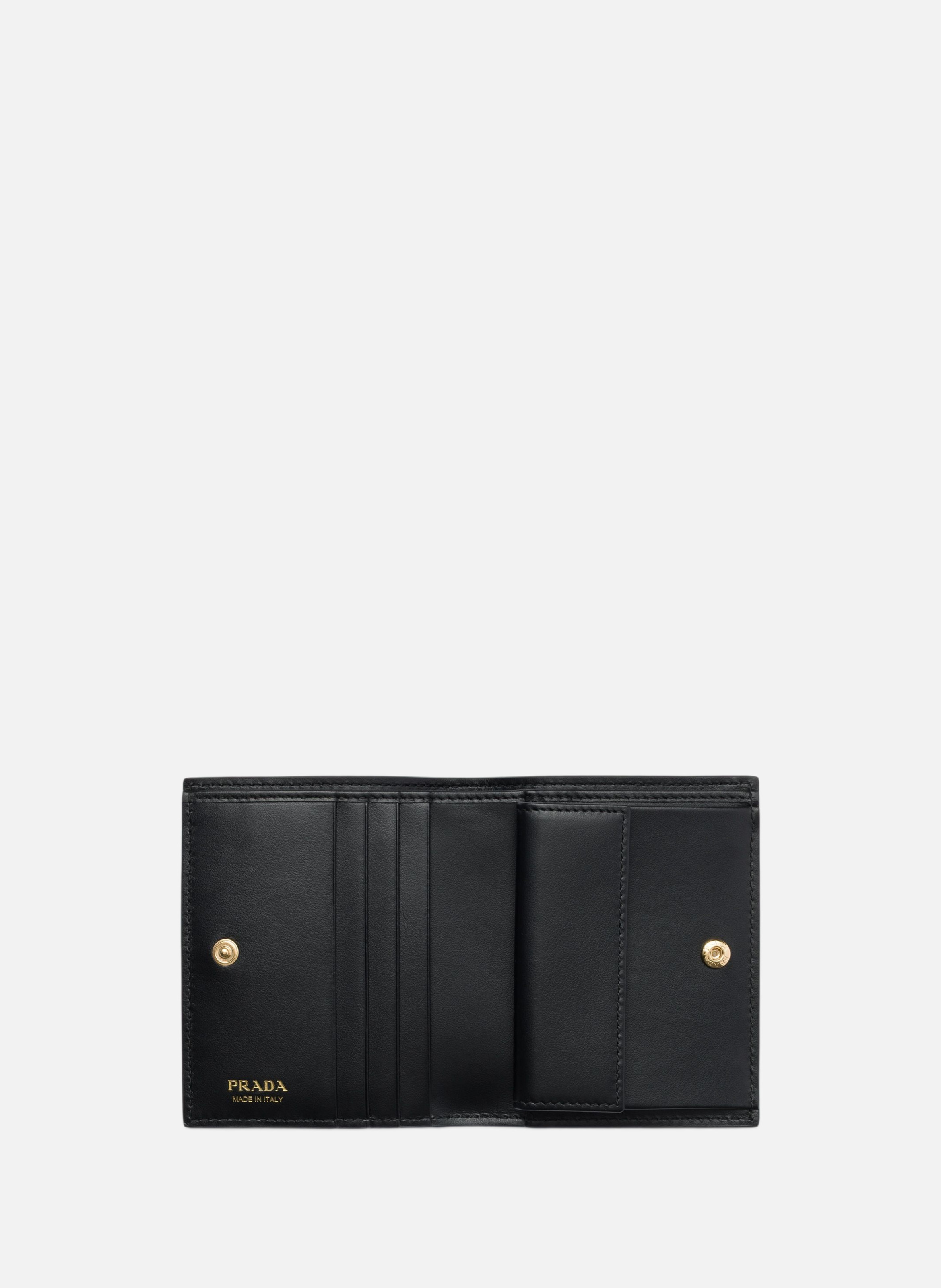 Petit portefeuille en cuir PRADA Noir