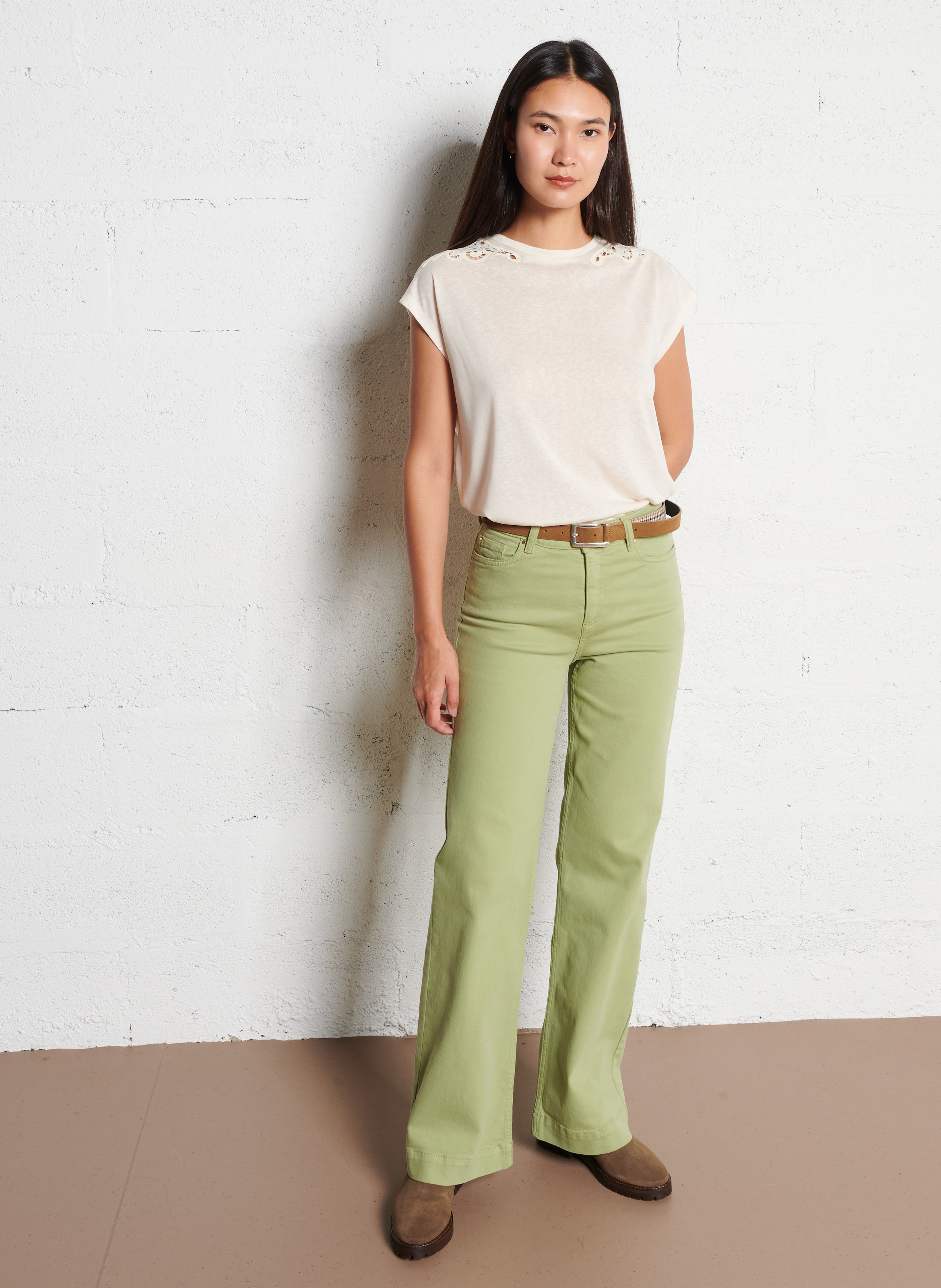 Ceinture en cuir IKKS Beige