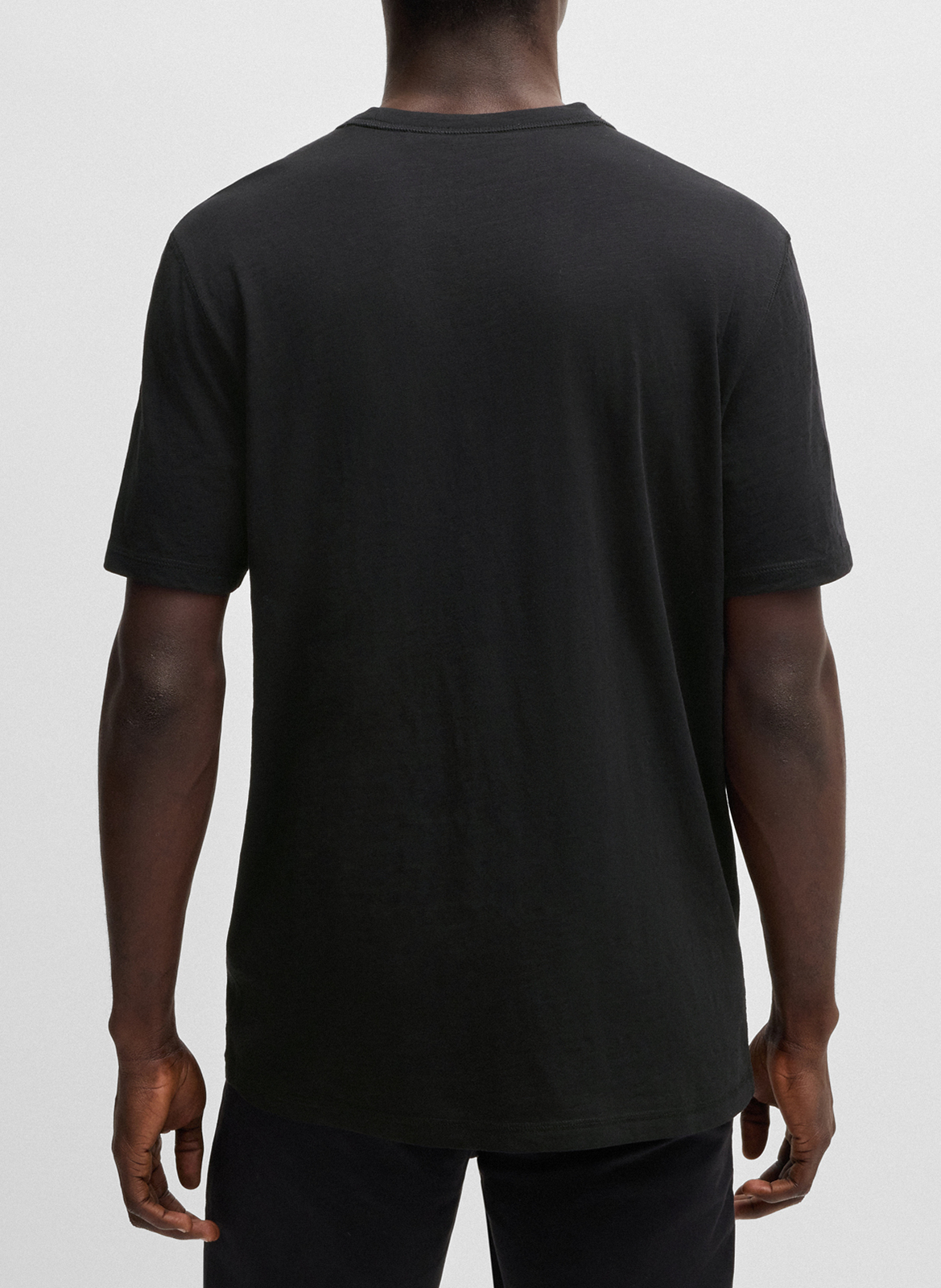 Tee-shirt col rond en coton BOSS Noir