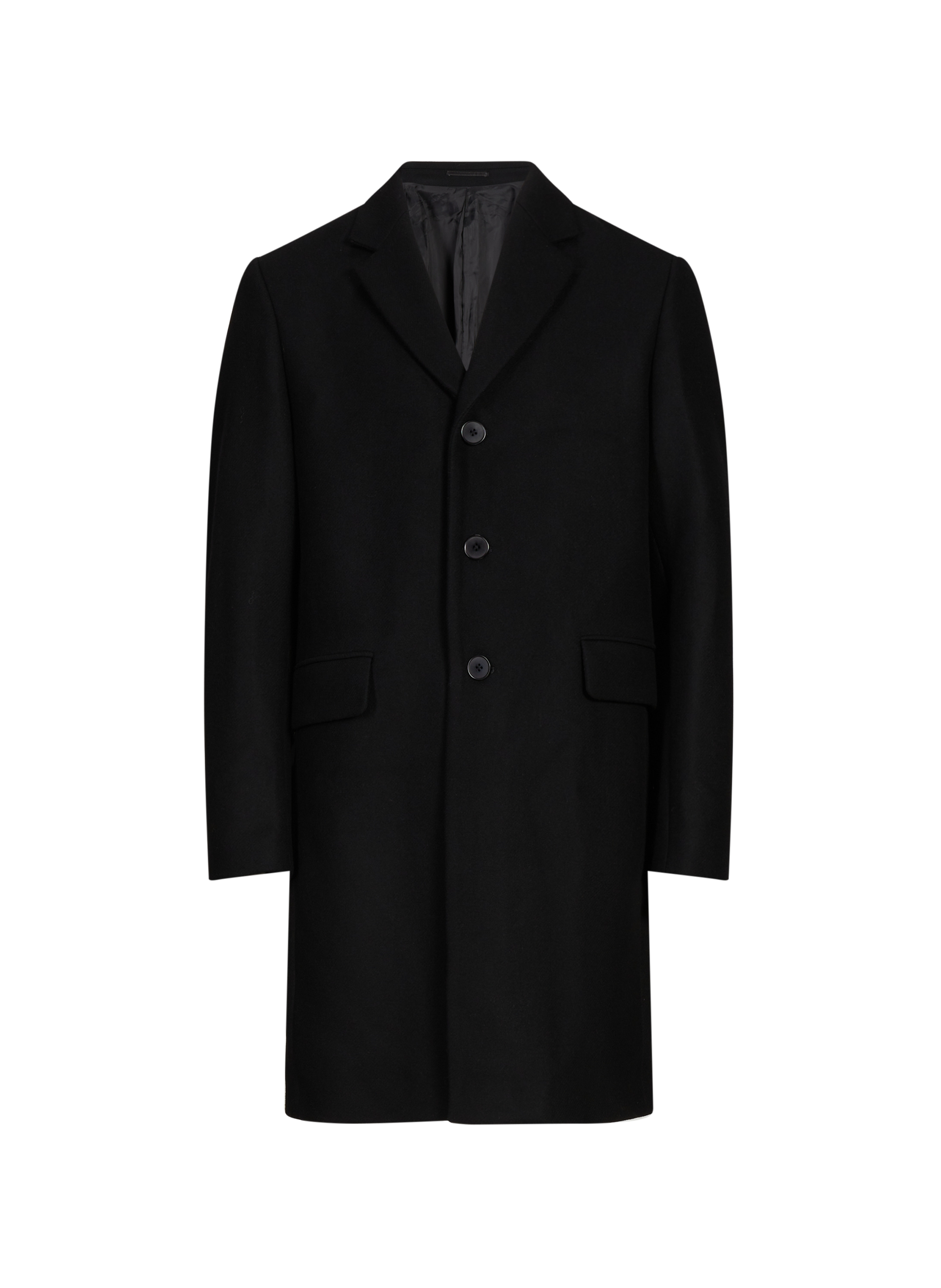 Coat with tailored collar in blended wool and cashmere AU PRINTEMPS PARIS Black