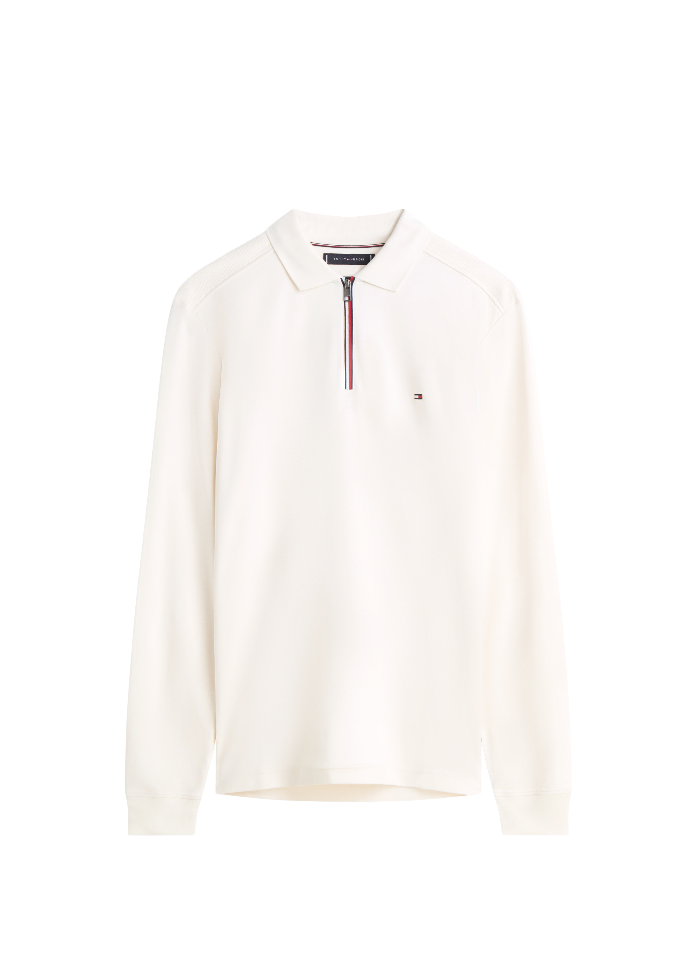 Long-sleeved zip-neck polo TOMMY HILFIGER Beige