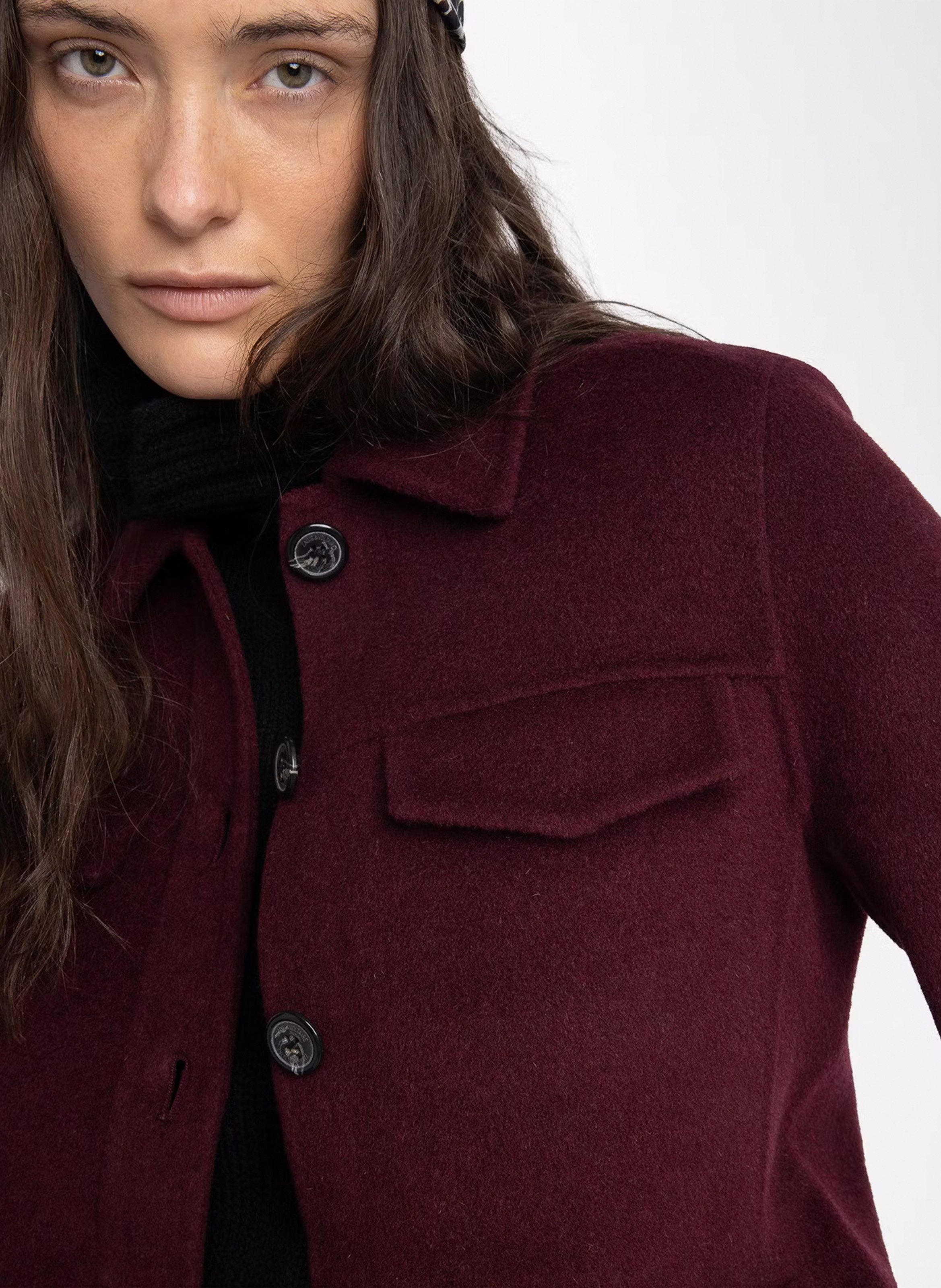 Blouson col classique en laine mélangée liam ZADIG&VOLTAIRE Violet