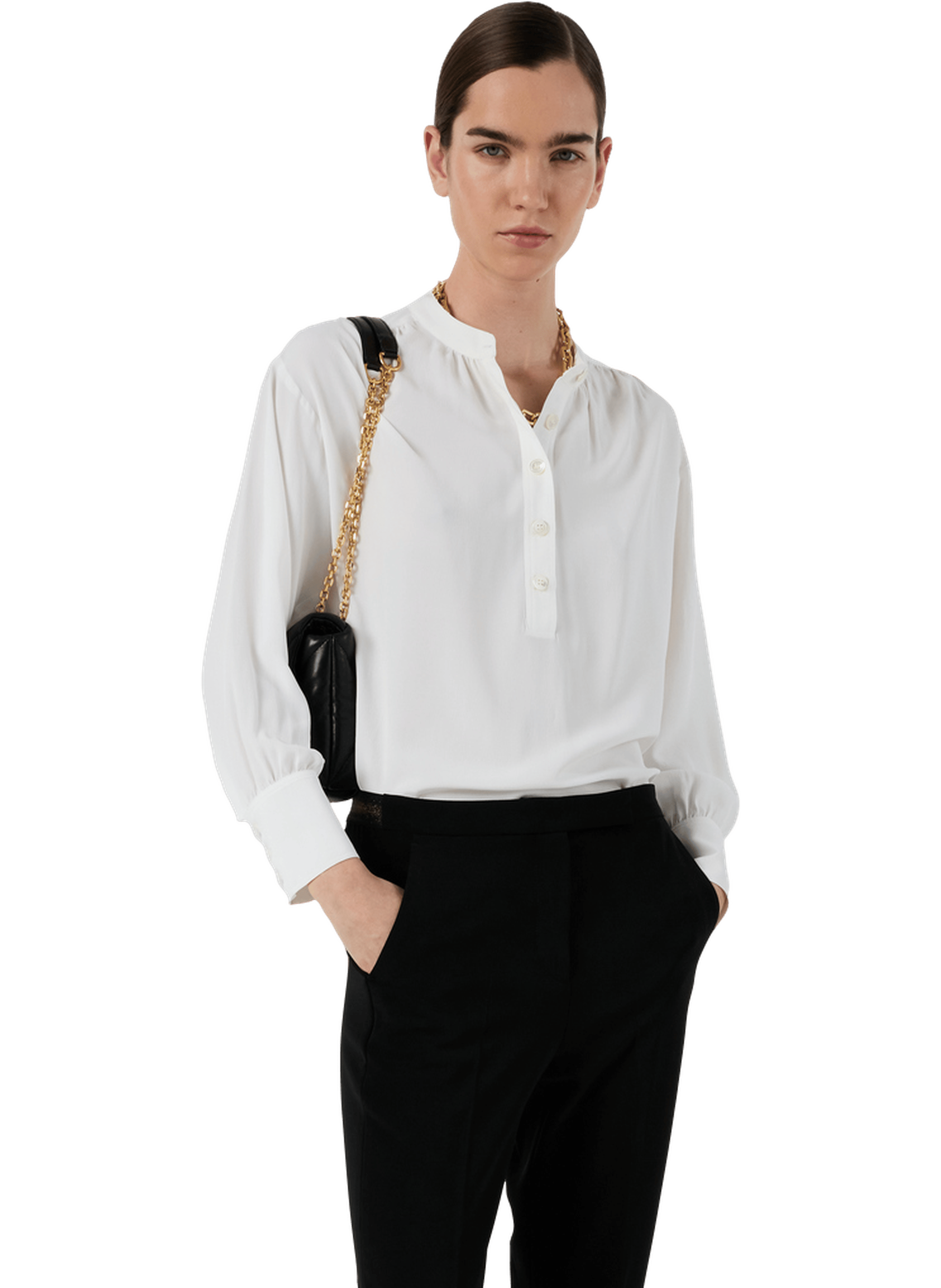 Blouse fluide à col tunisien - cezanne GERARD DAREL Beige