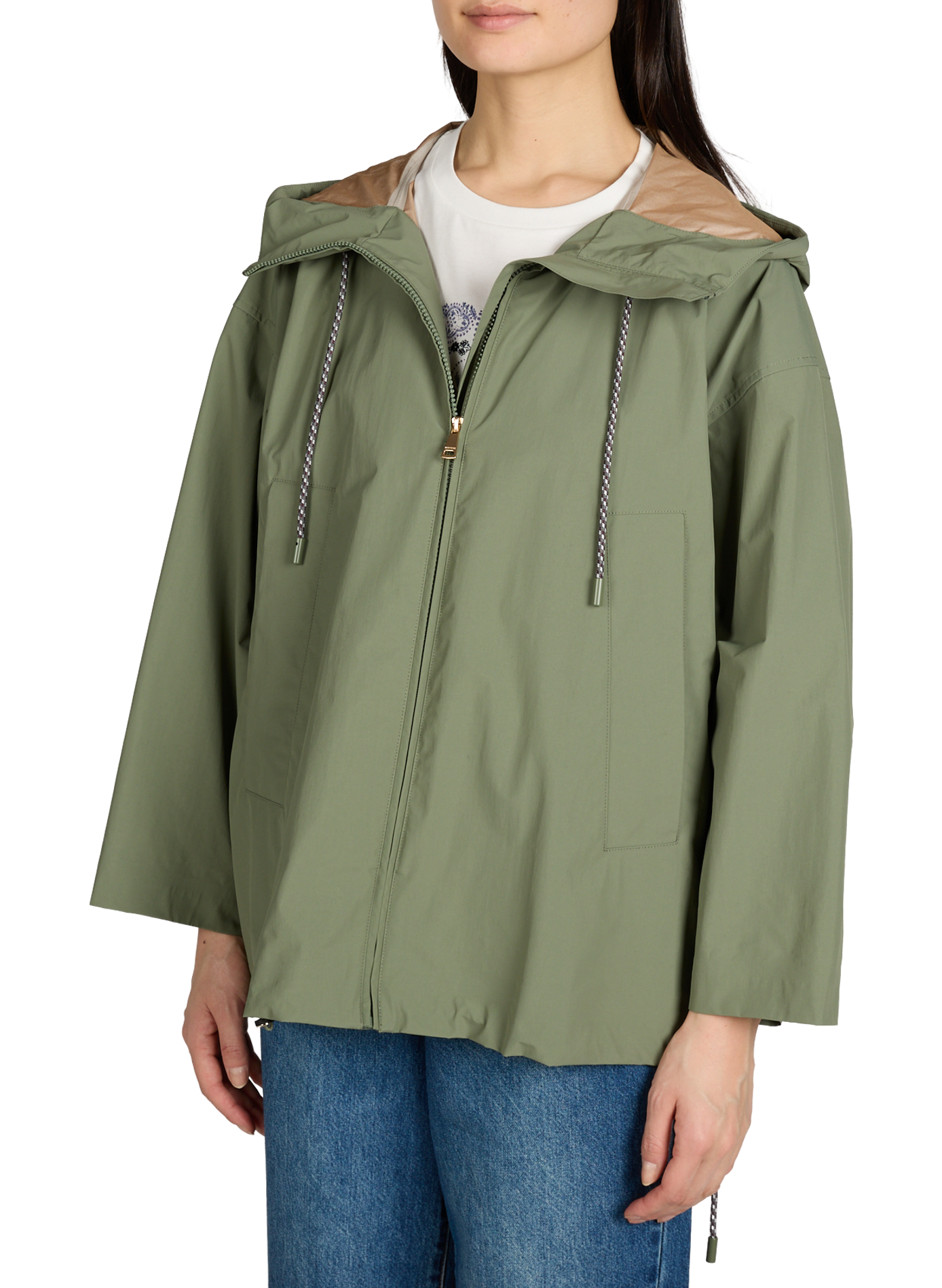 Straight Windbreaker Jacket WEEK END Khaki