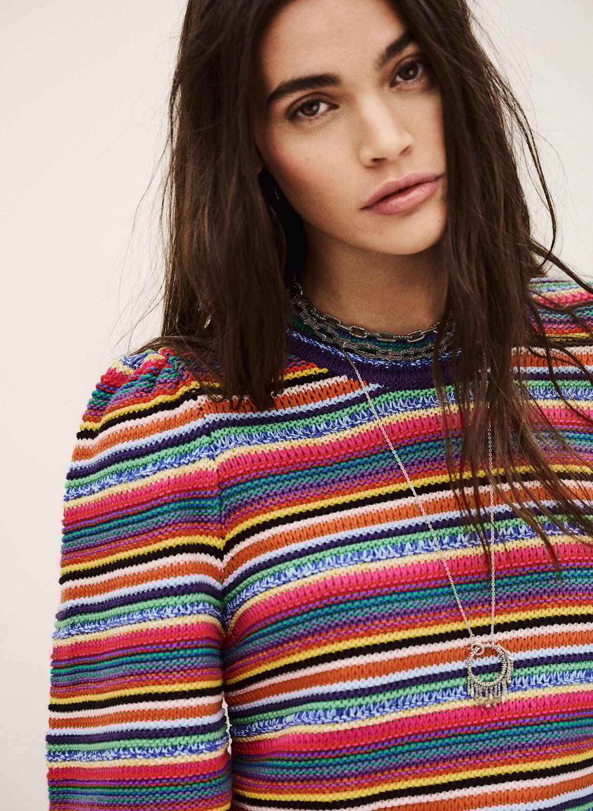 Pull col rond en coton farfaela BA&SH Multicolore