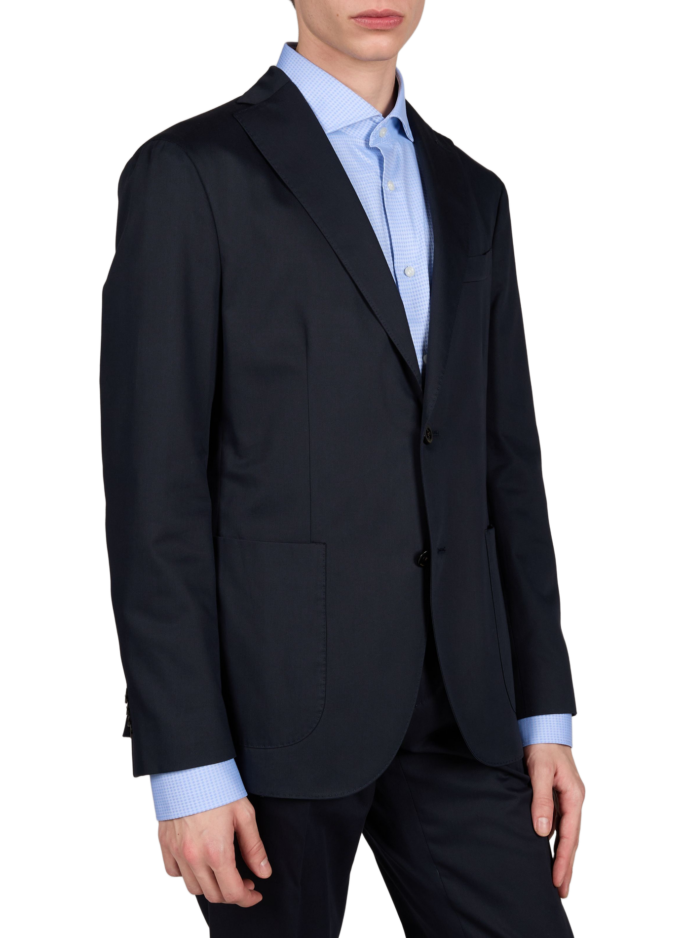 Costume droit en lin et coton BOGLIOLI Bleu