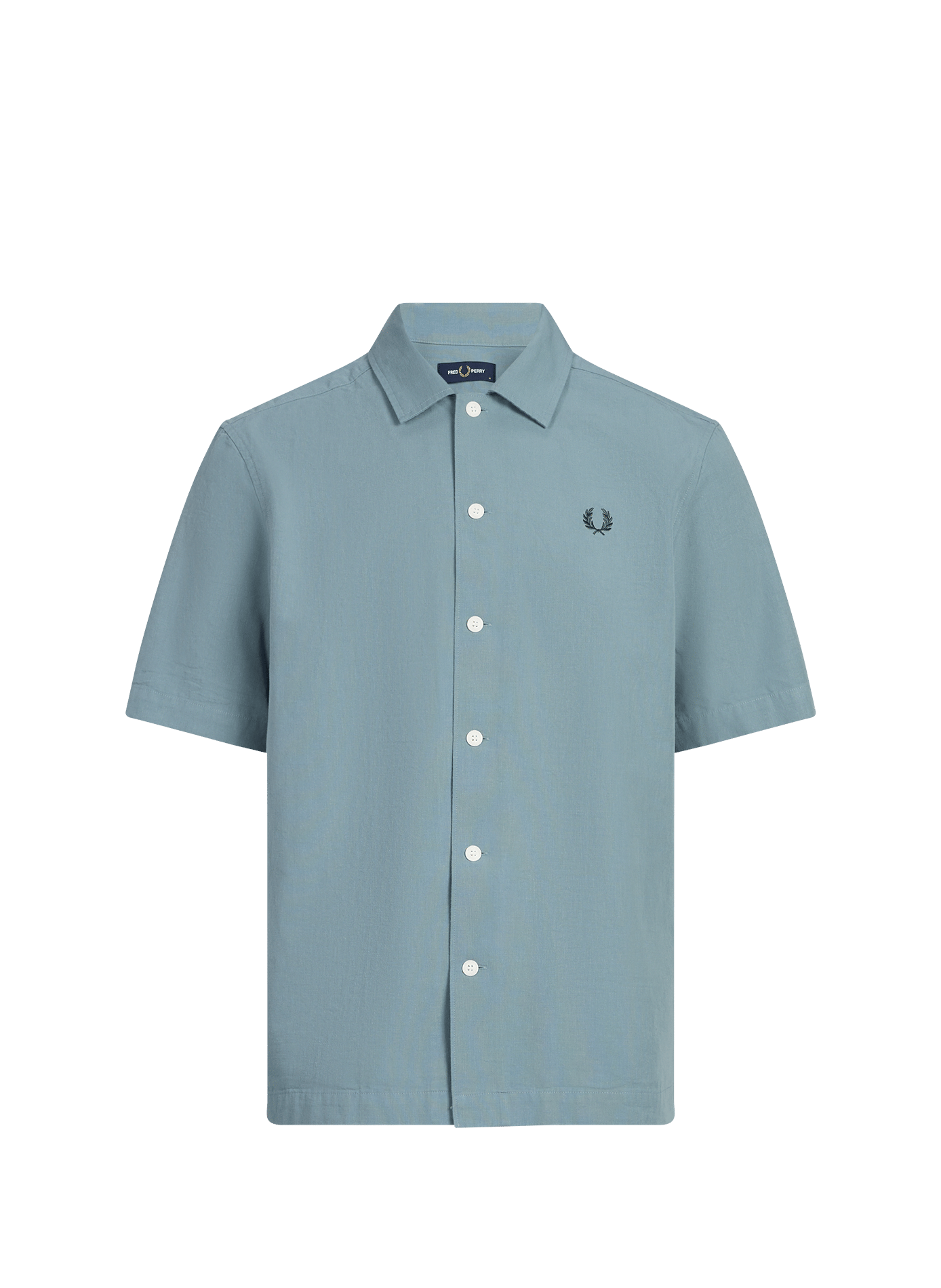 Chemise droite à manches courtes en coton FRED PERRY Bleu