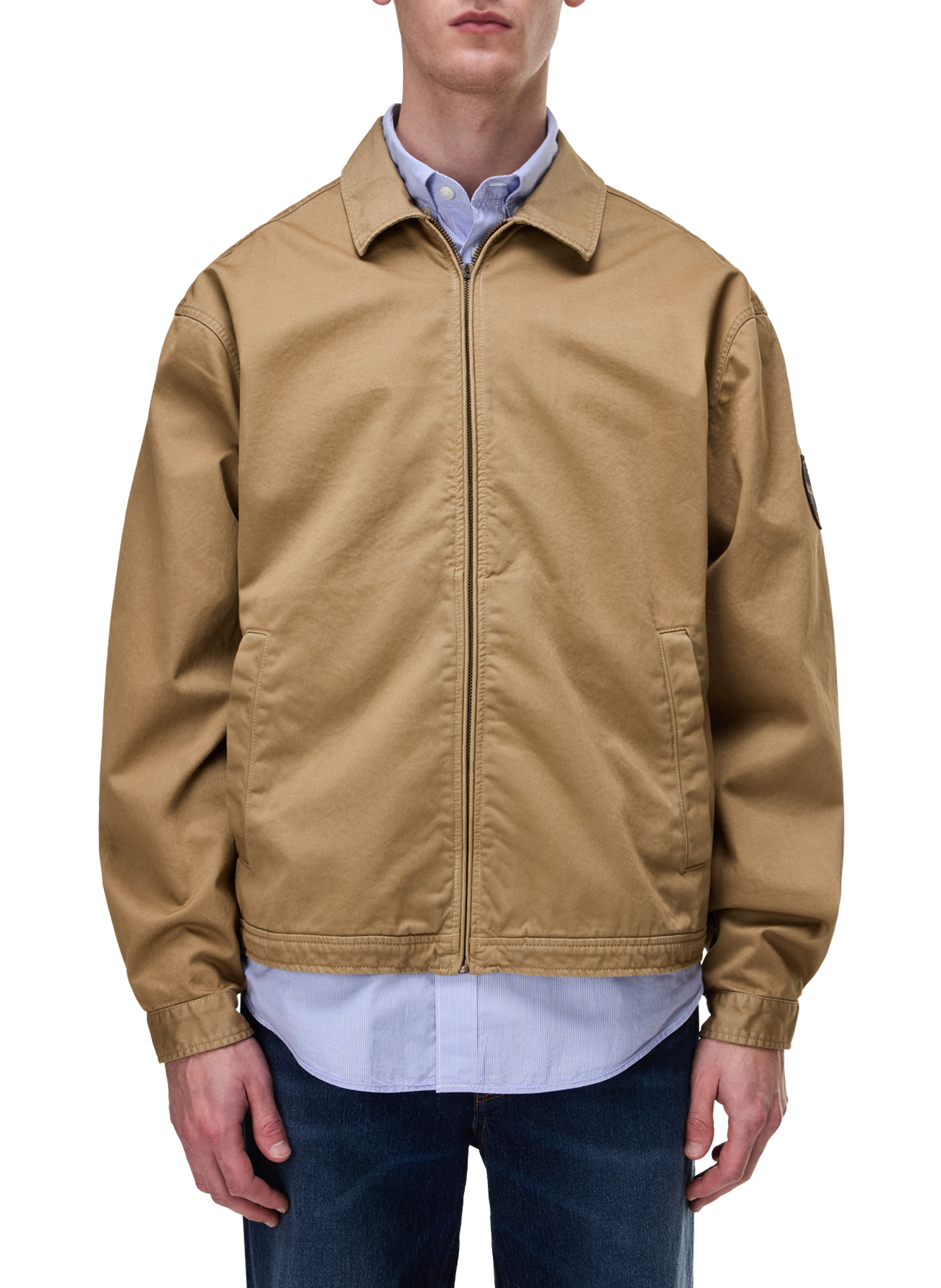 Veste droite Arrayanes à logo en coton NAPAPIJRI Beige