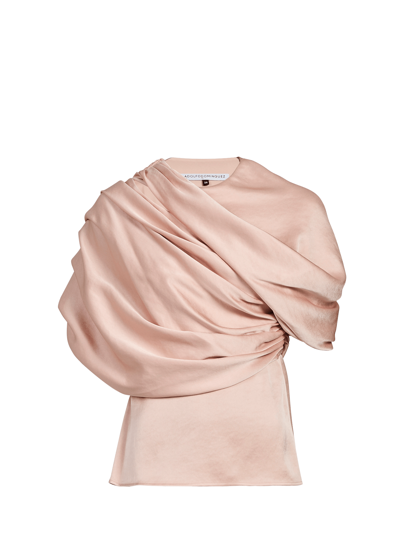 Top satiné drapé semi-ajusté ADOLFO DOMINGUEZ Rose