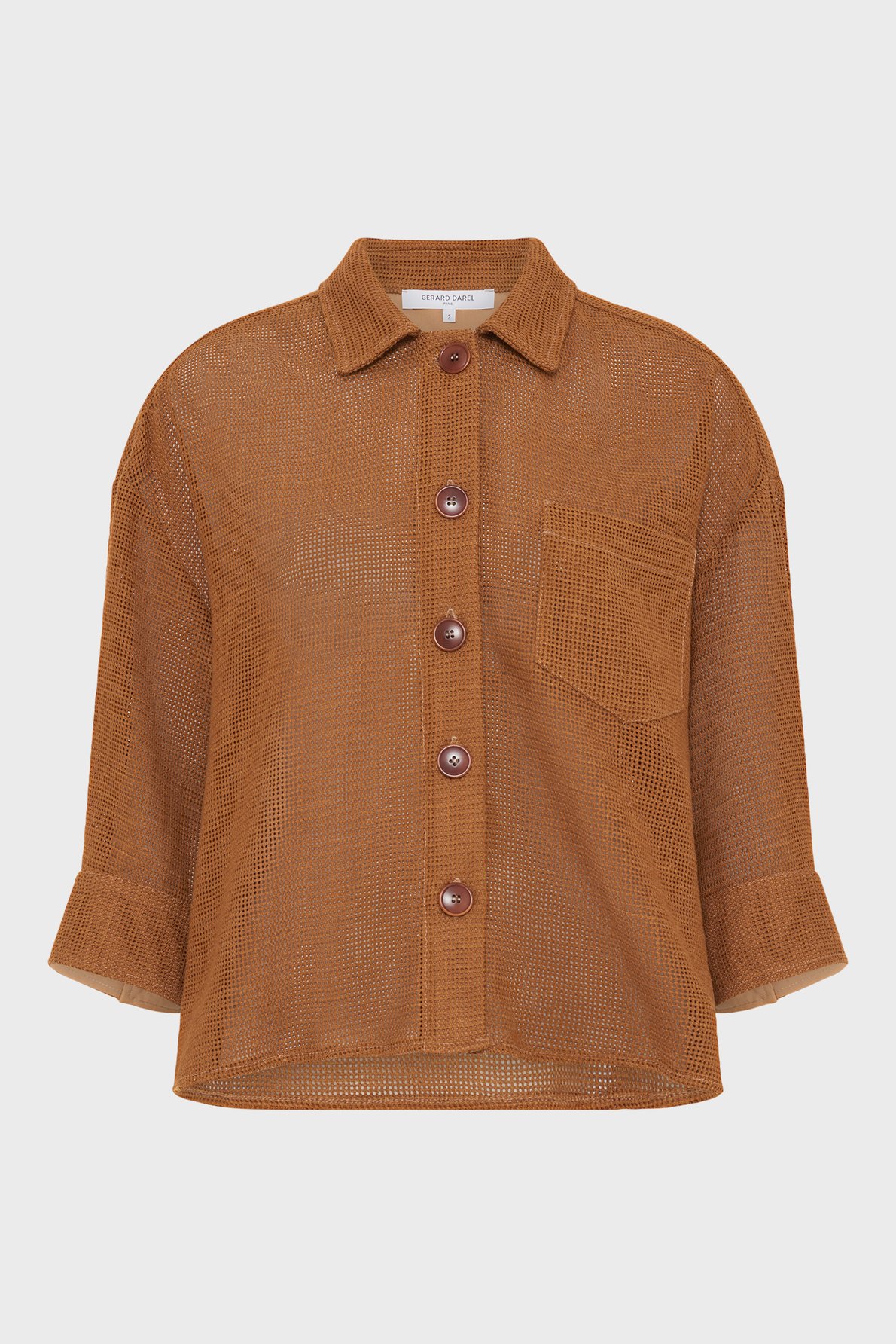 Surchemise ajourée en coton et lin - tamia GERARD DAREL Marron
