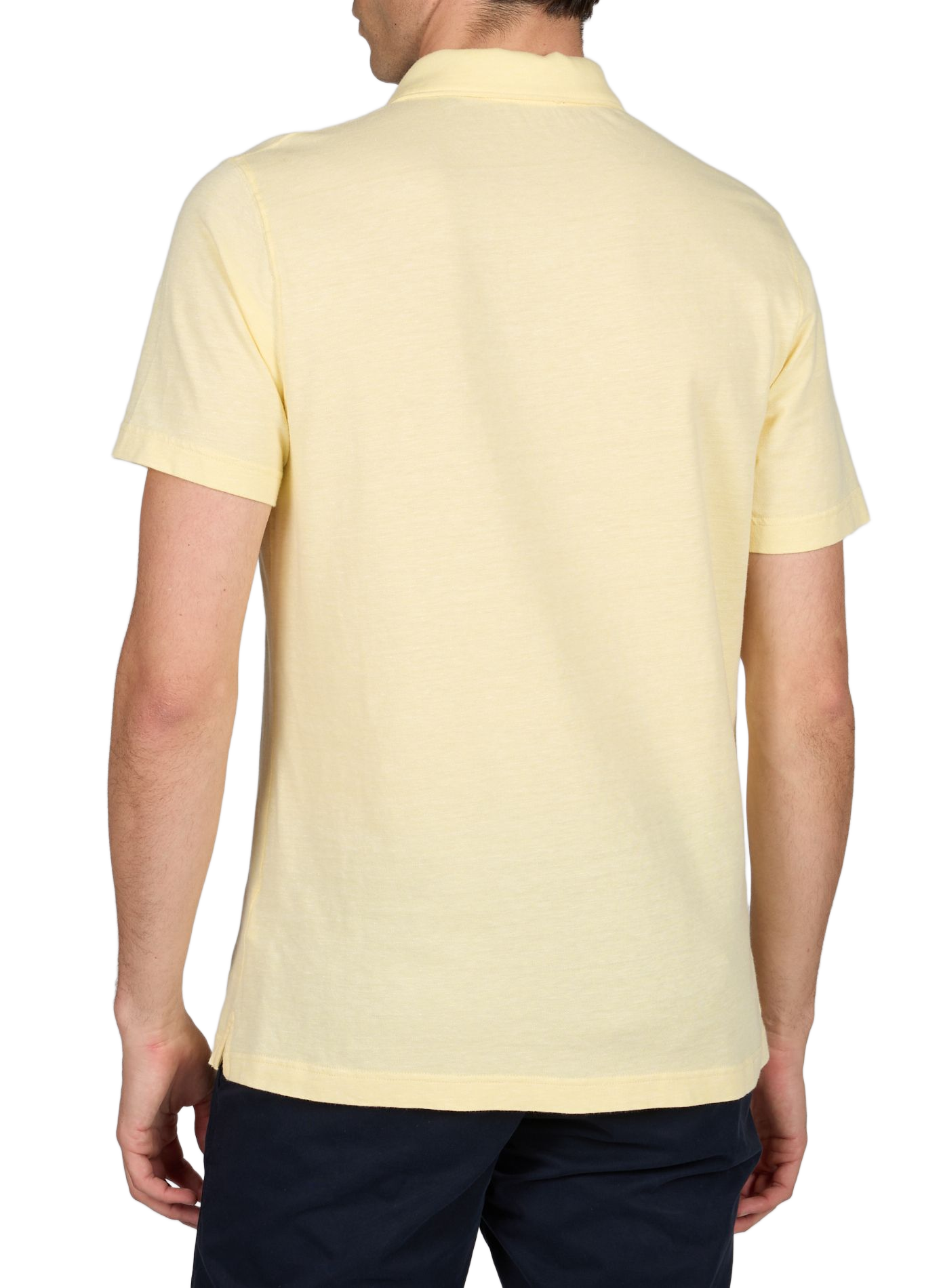 Polo à manches courtes en coton et lin EDEN PARK Jaune