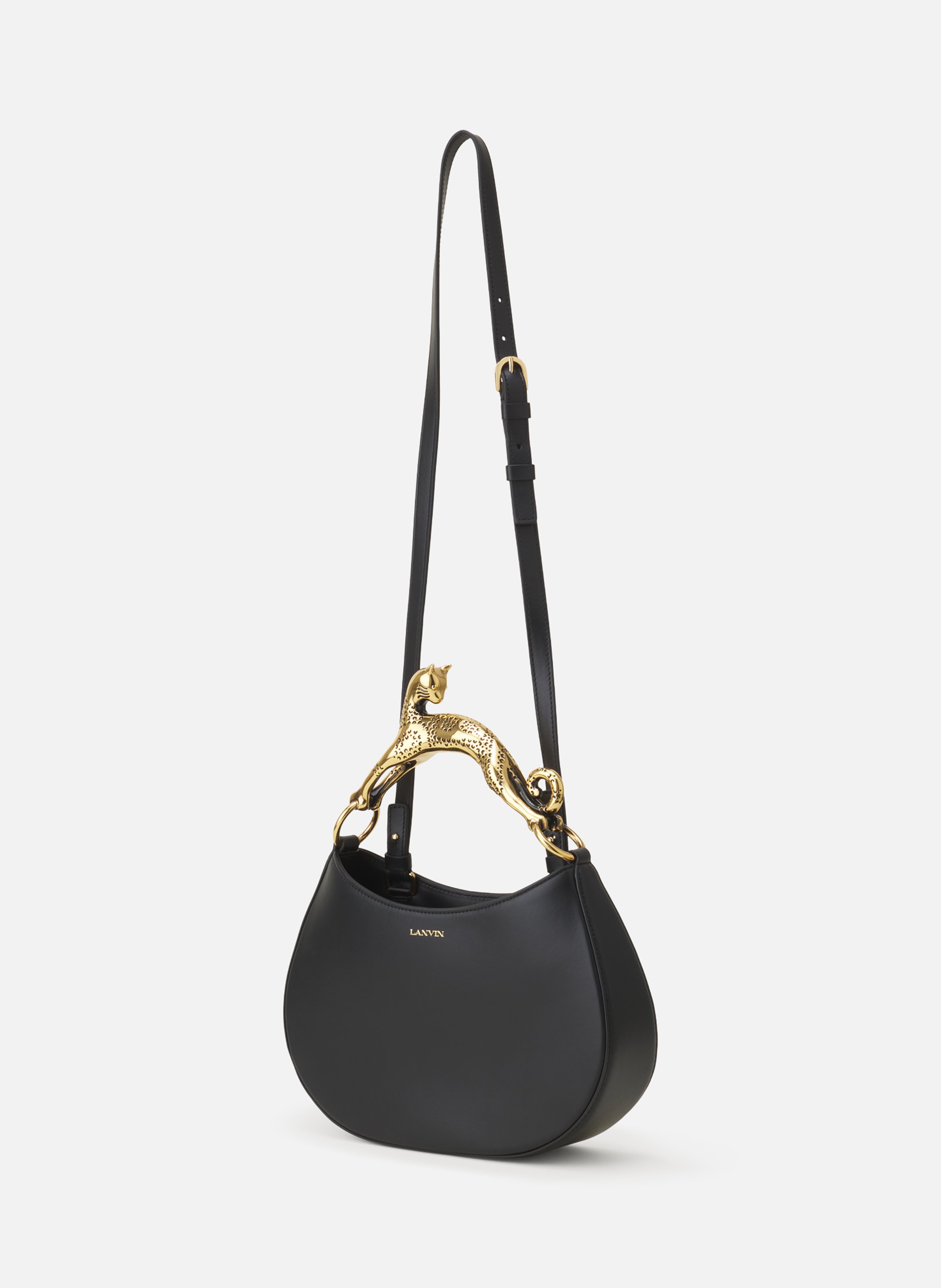 Sac hobo cat en cuir LANVIN Noir