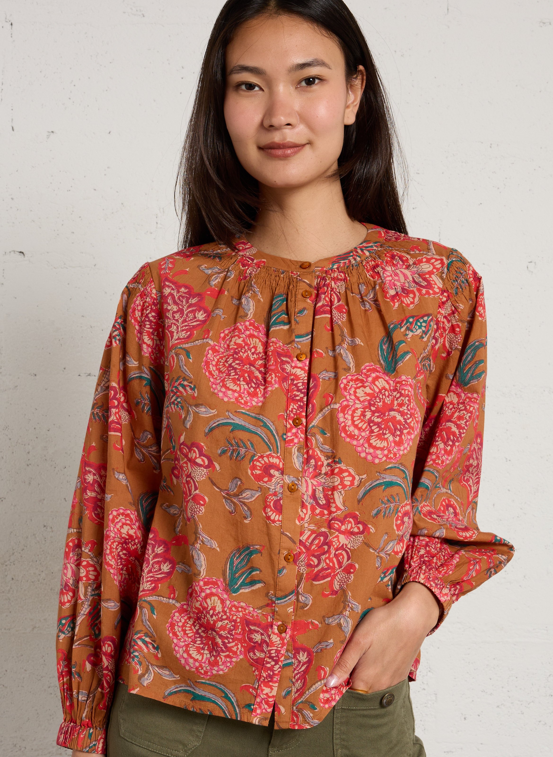 Chemise ample en coton djazz MAISON 123 Orange
