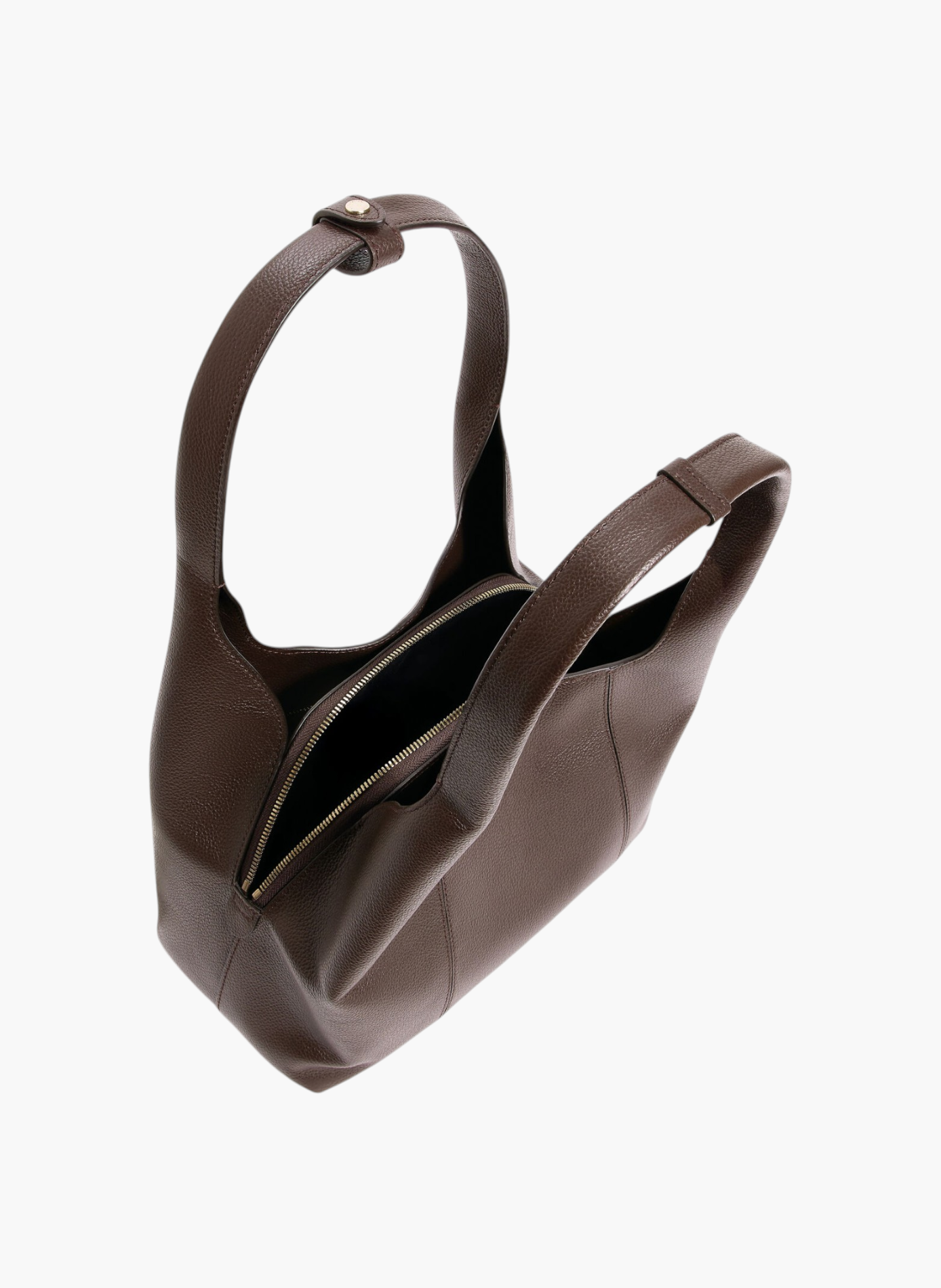 Sac porté épaule moyen modèle juliette en cuir grainé LE TANNEUR Marron