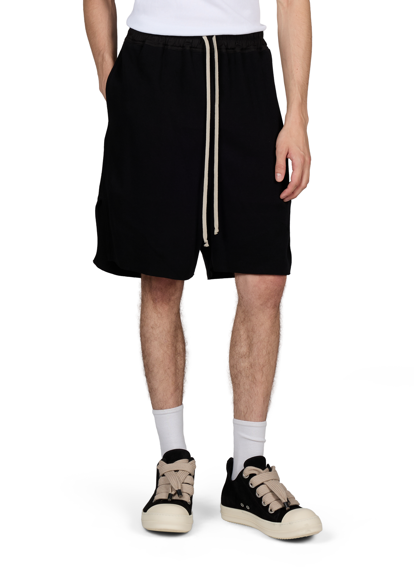 Korte katoenen broek RICK OWENS Zwart