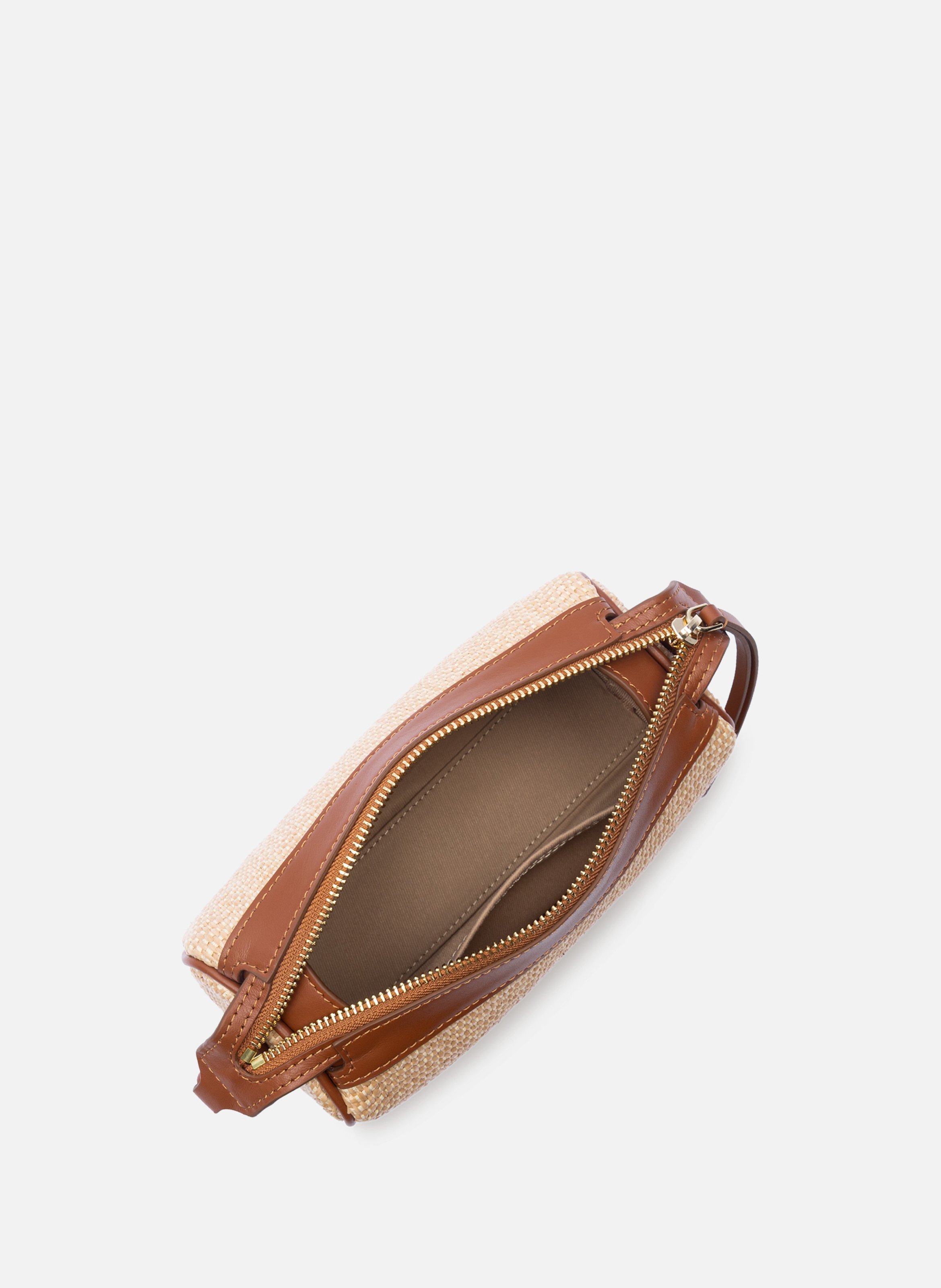 Petit sac rectangle - mini osier LANCASTER Marron
