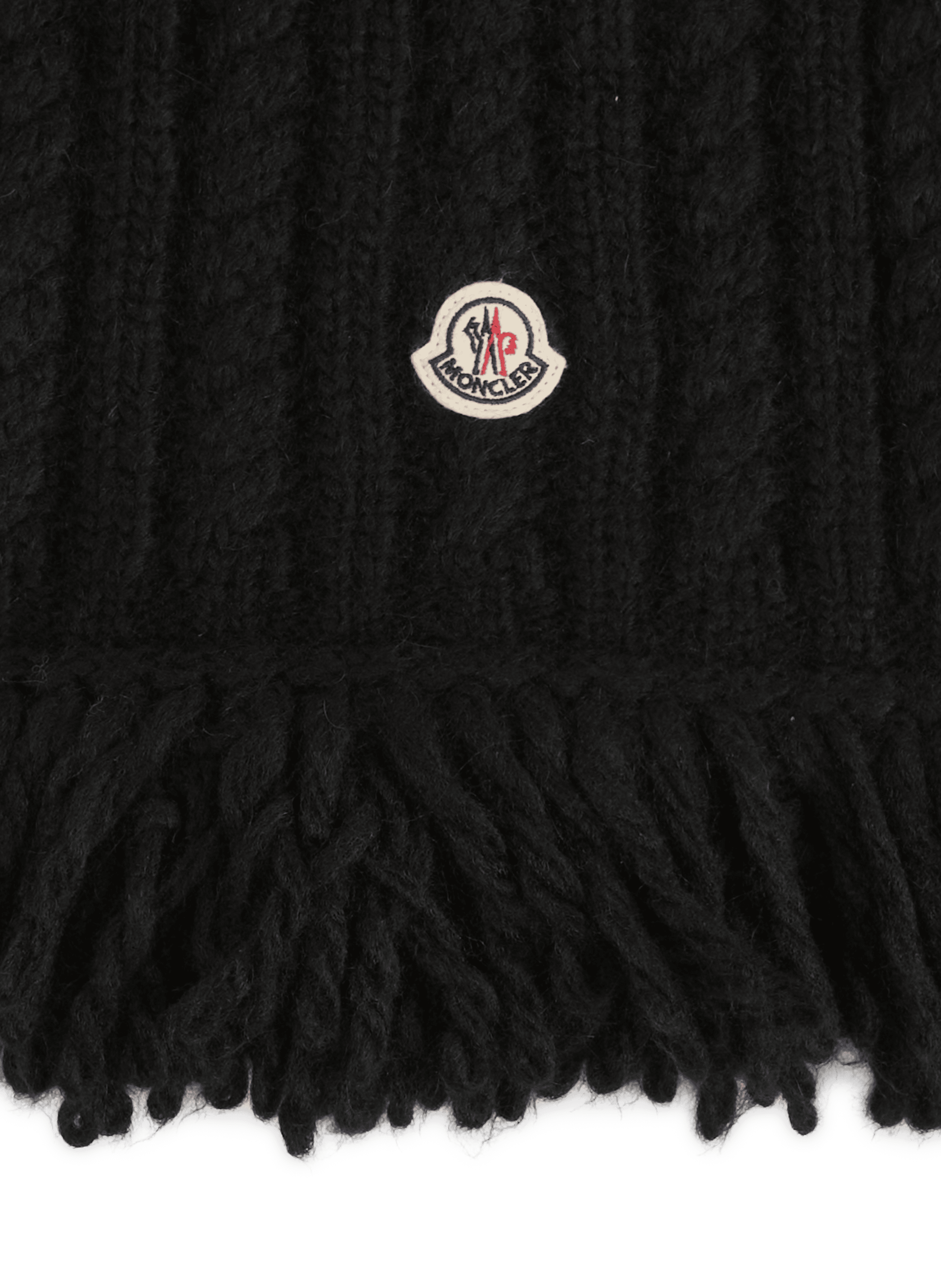 Echarpe unie en maille torsadée MONCLER Noir