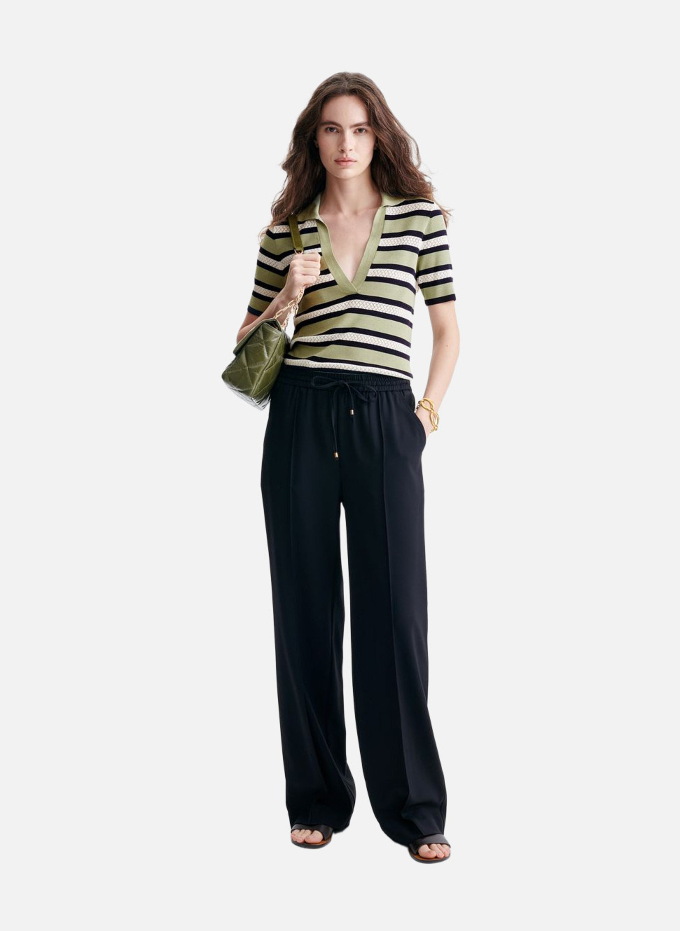 Pull col polo rayé handy VANESSA BRUNO Multicolore
