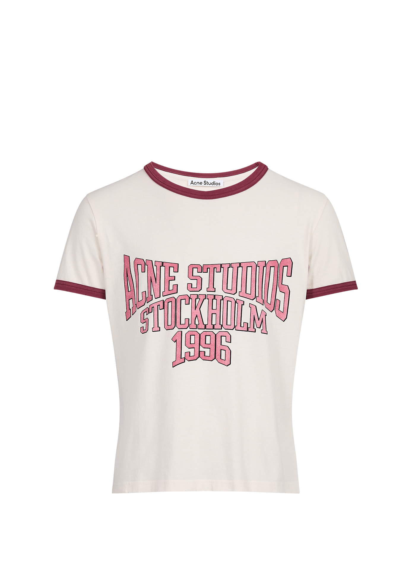 Tee-shirt sérigraphié en coton ACNE STUDIOS Beige