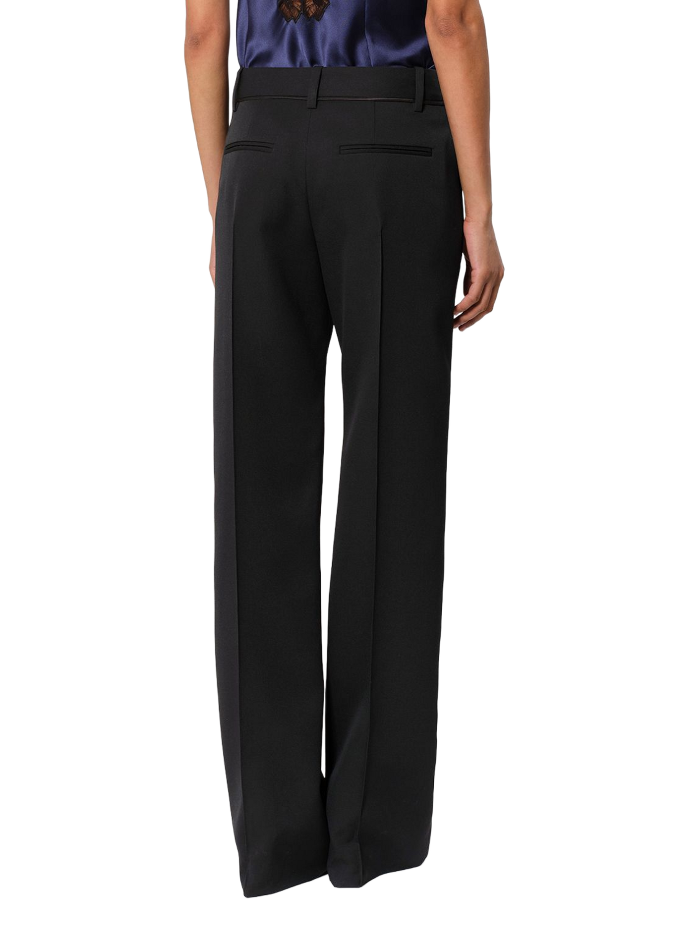 Lusia pantalon in tailoringstijl met ceintuurflap van wol ISABEL MARANT Zwart