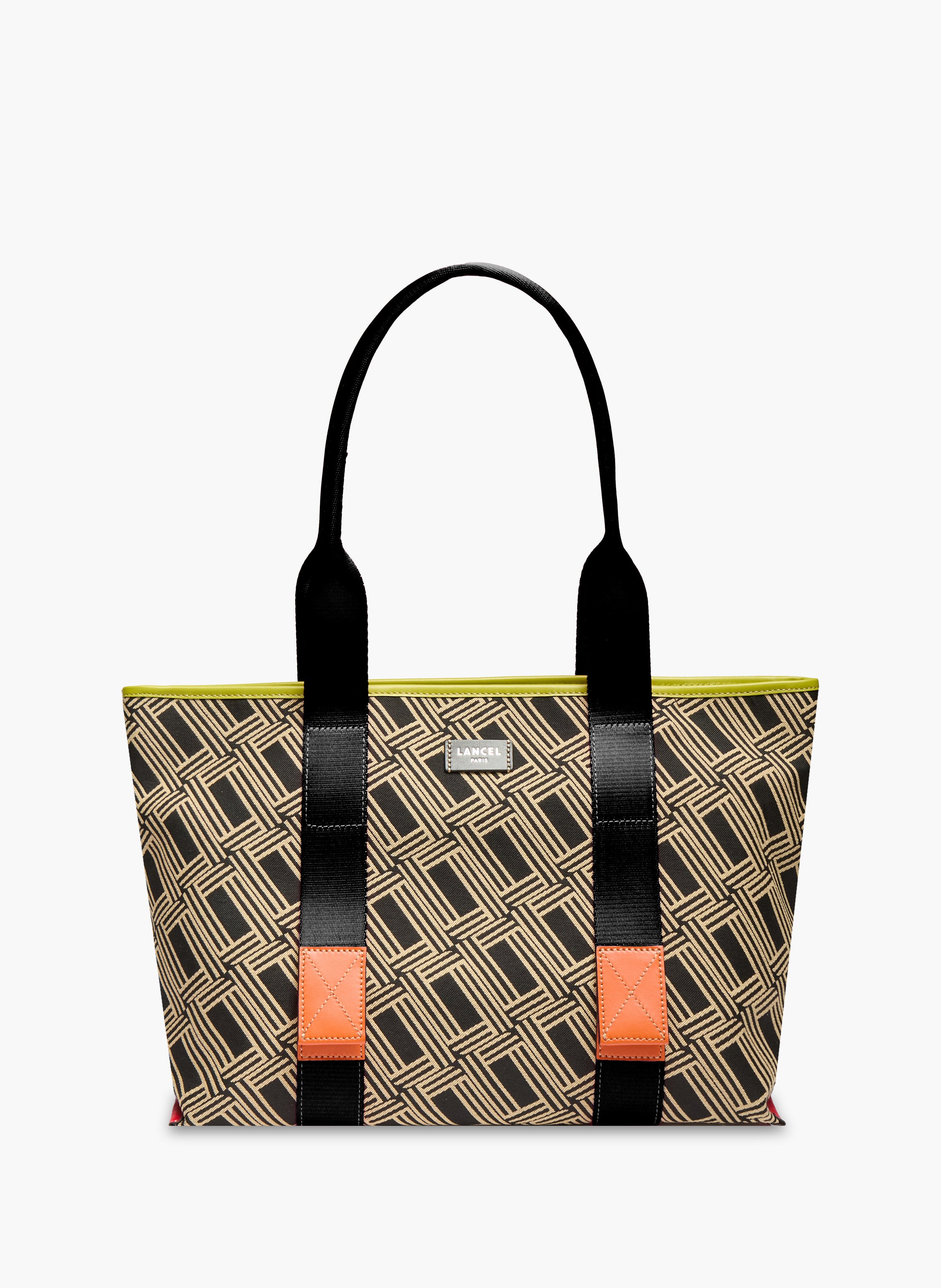 Sac cabas zippé l mistral rollable de lancel en coton LANCEL Noir