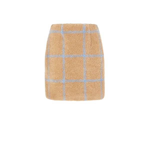 Jupe à carreaux en laine mélangée