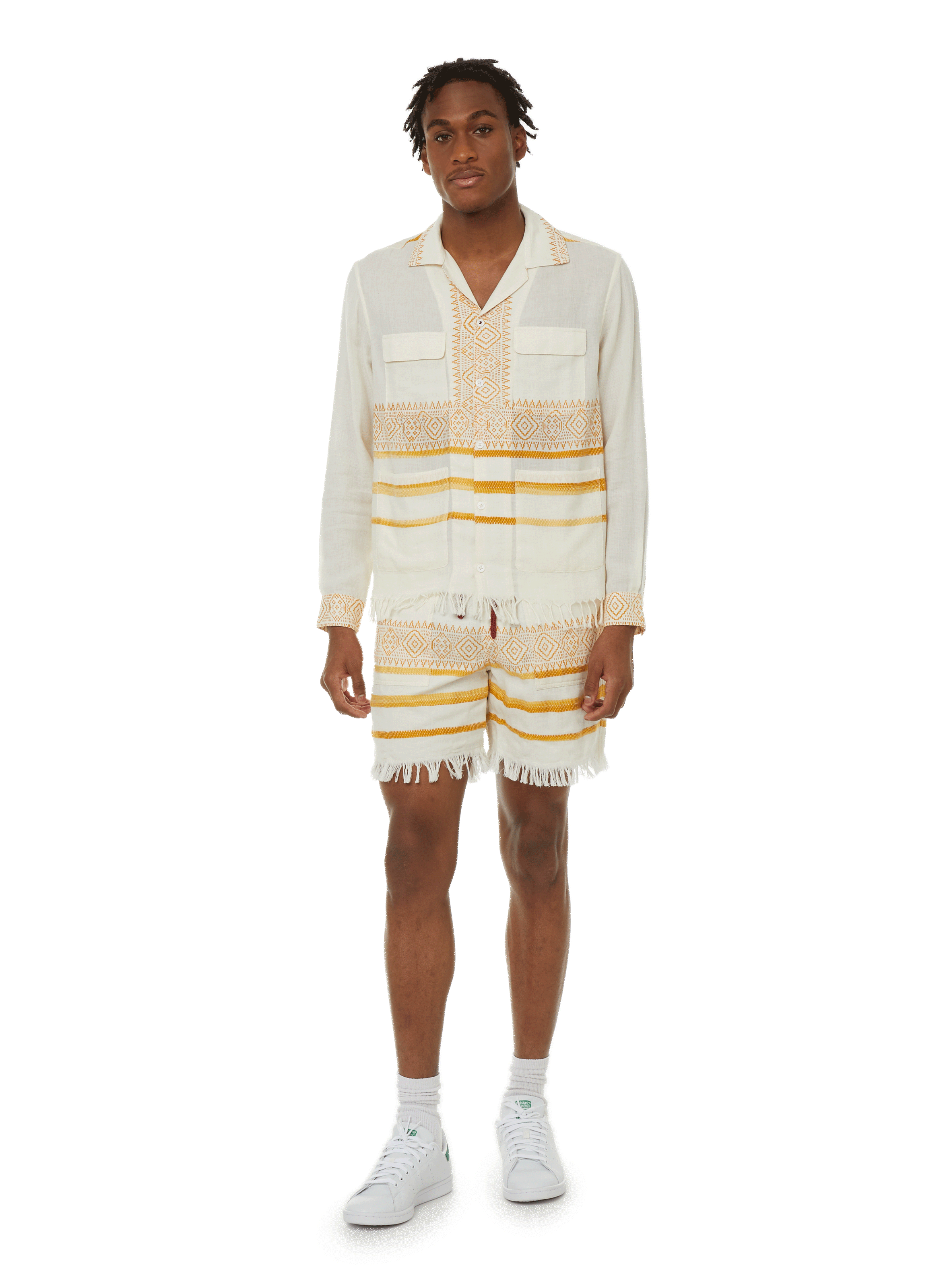 Korte broek met katoenen print BAZISZT Beige
