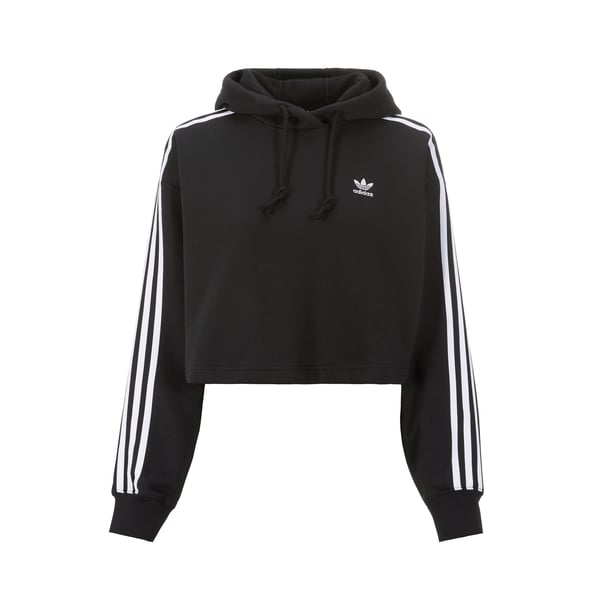 Hoodie court en coton mélangé