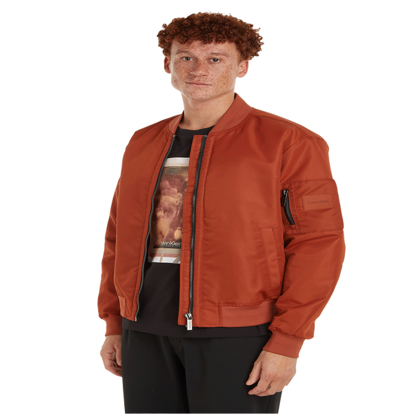 Calvin Klein Oversized Bomber Jacket In Brown