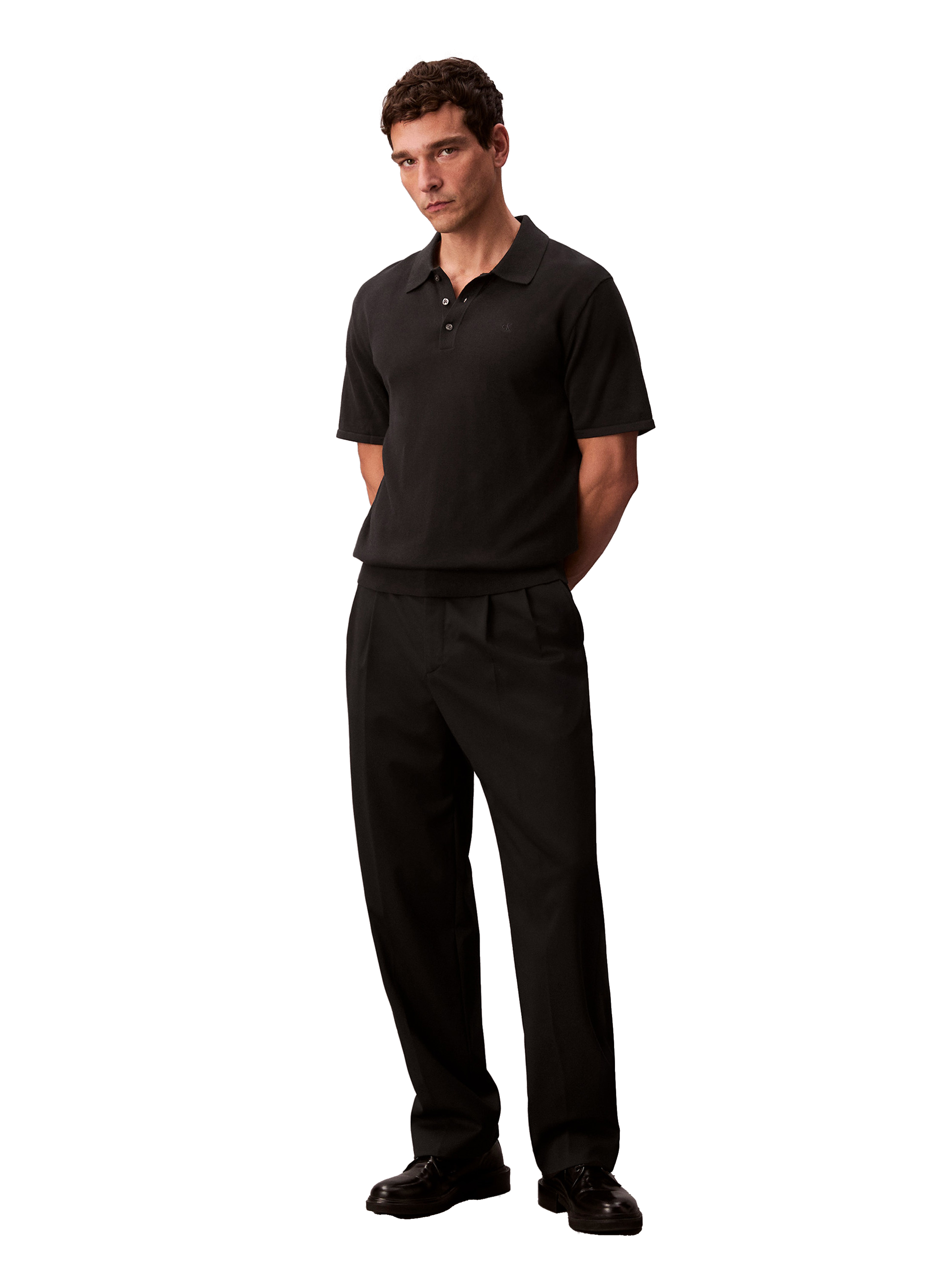 Polo en coton pima CALVIN KLEIN Noir
