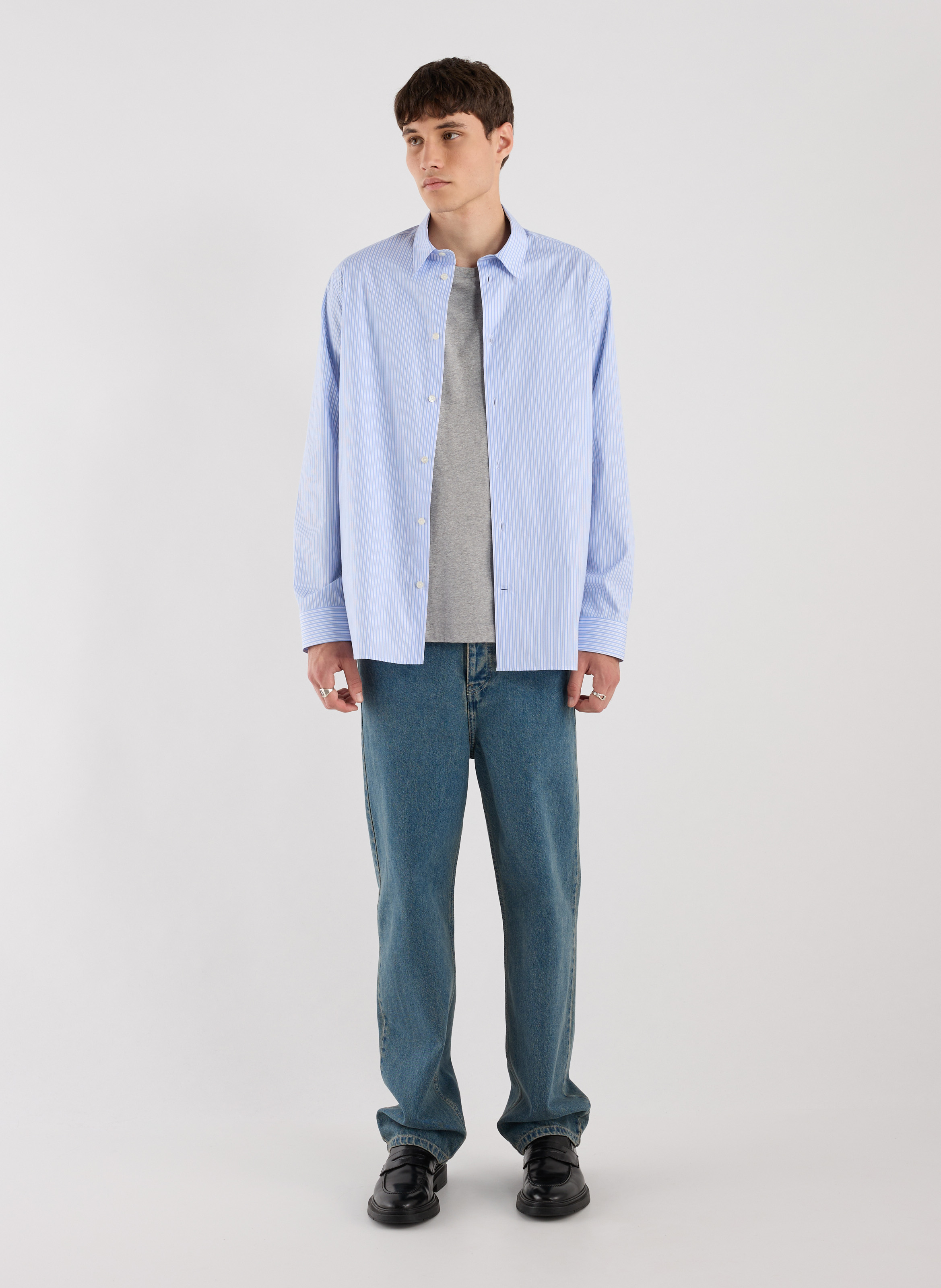 Jean droit Calph en coton Bleu