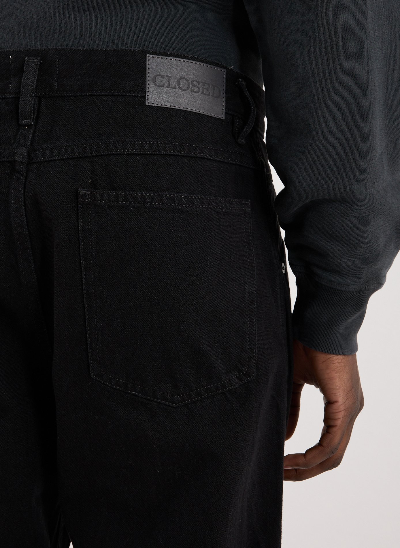 Jean coupe droite en coton CLOSED Noir