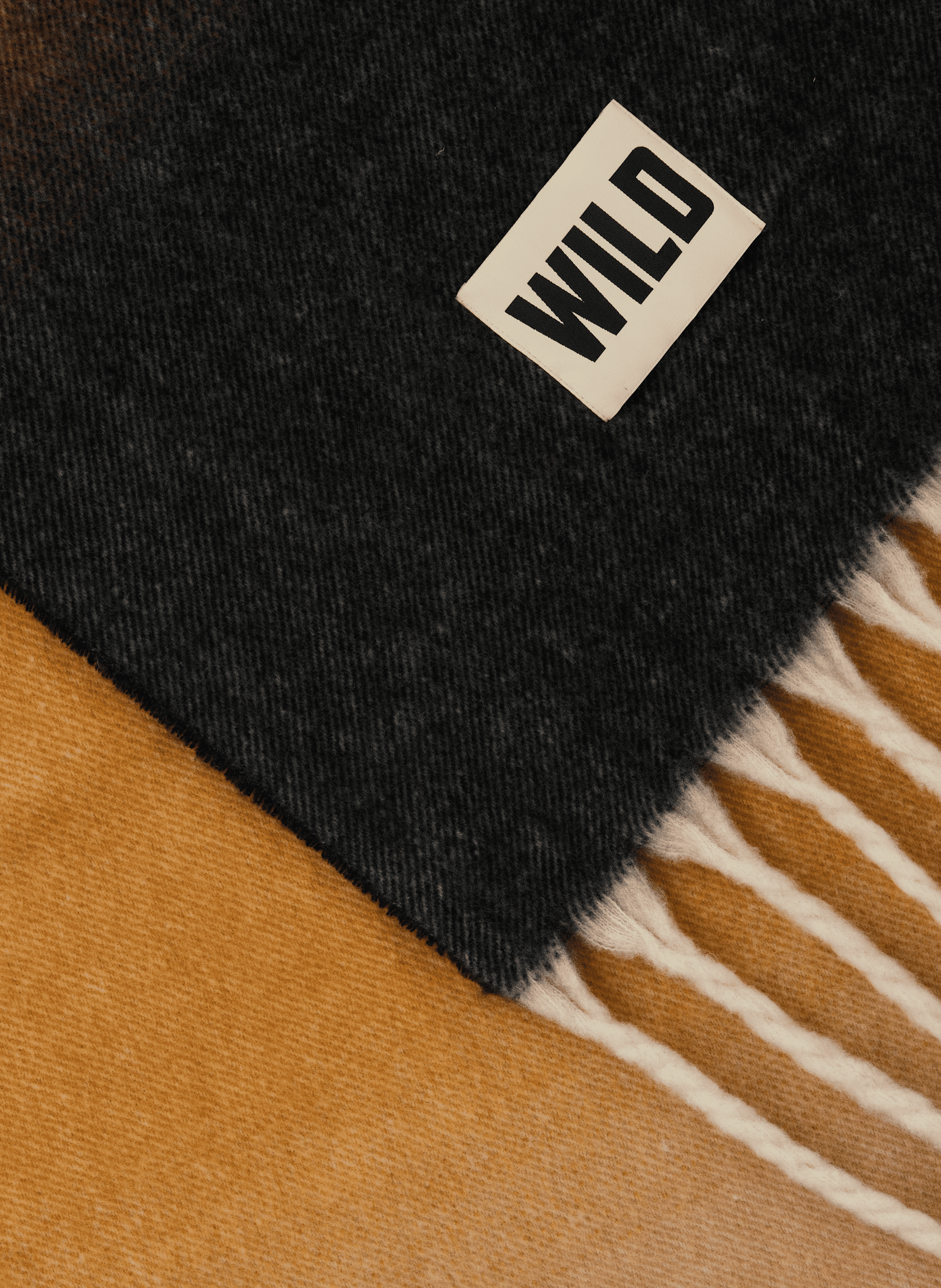 Fringed scarf WILD Brown