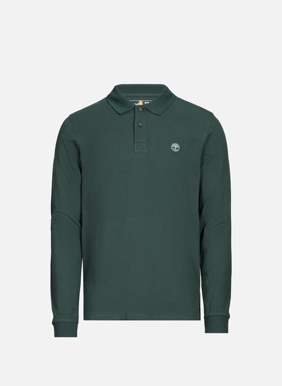 Long-sleeved cotton polo shirt Green by TIMBERLAND TIMBERLAND Long-sleeved cotton polo shirt Green