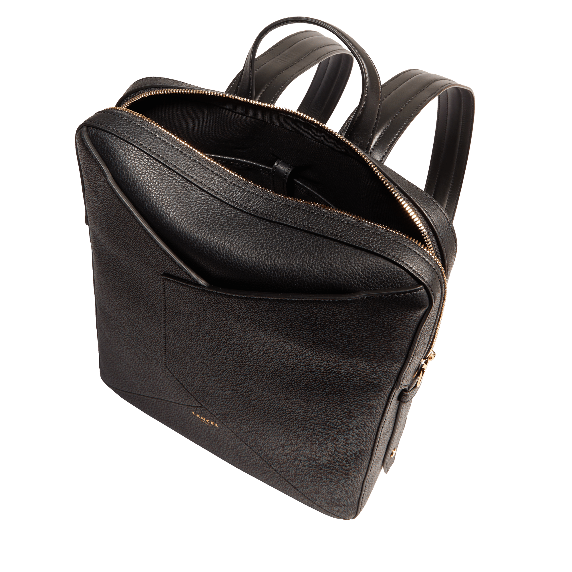 Sac à dos zippé 14' enveloppe de lancel en cuir LANCEL Noir