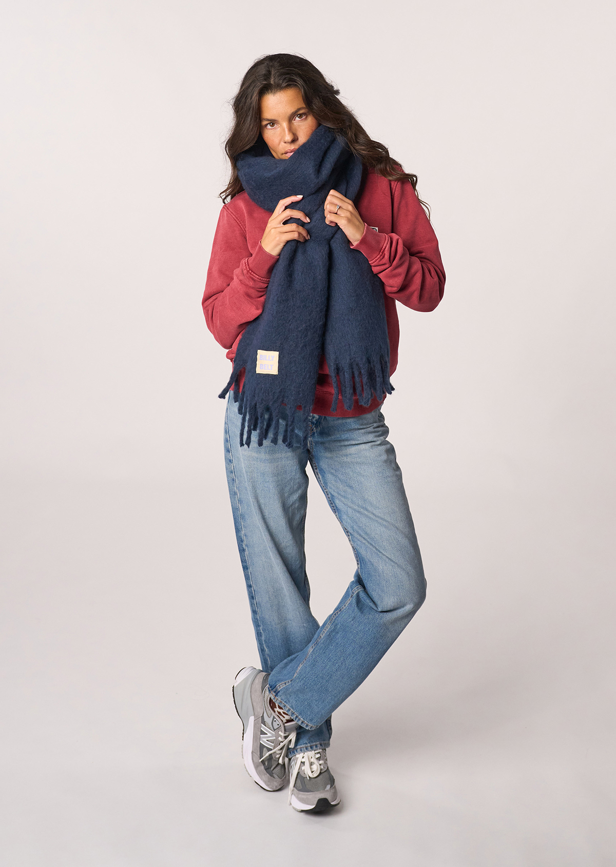 Grande écharpe à franges BILLYBELT Bleu