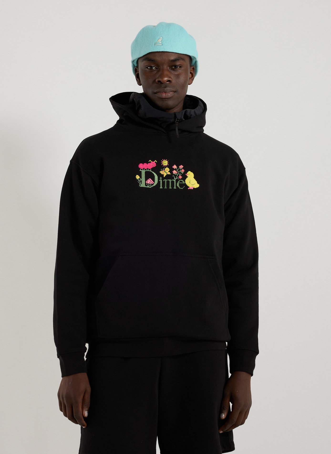 DIME Cotton fleece-blend hoodie Black