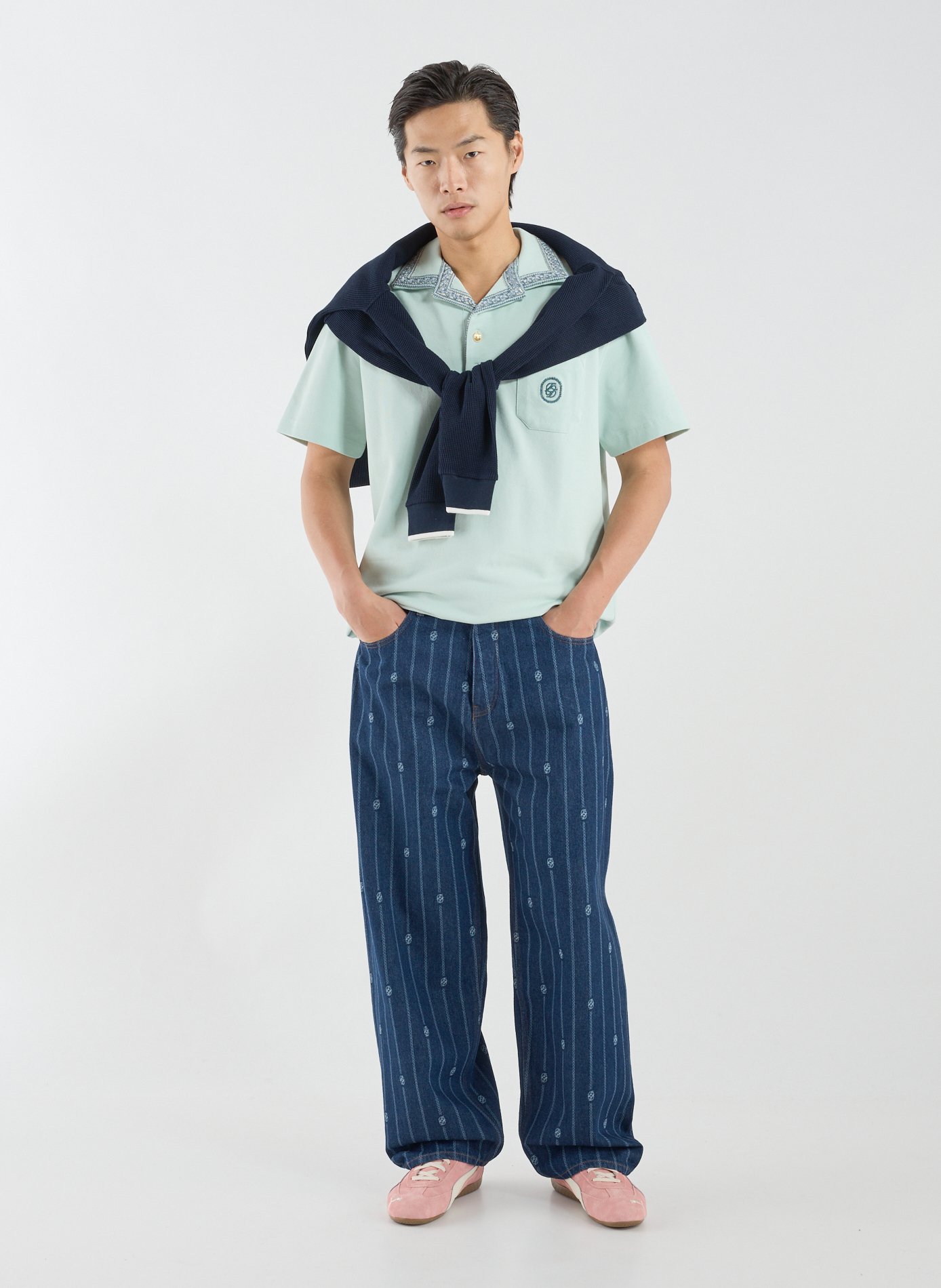 Oversized cotton jeans DROLE DE MONSIEUR Blue
