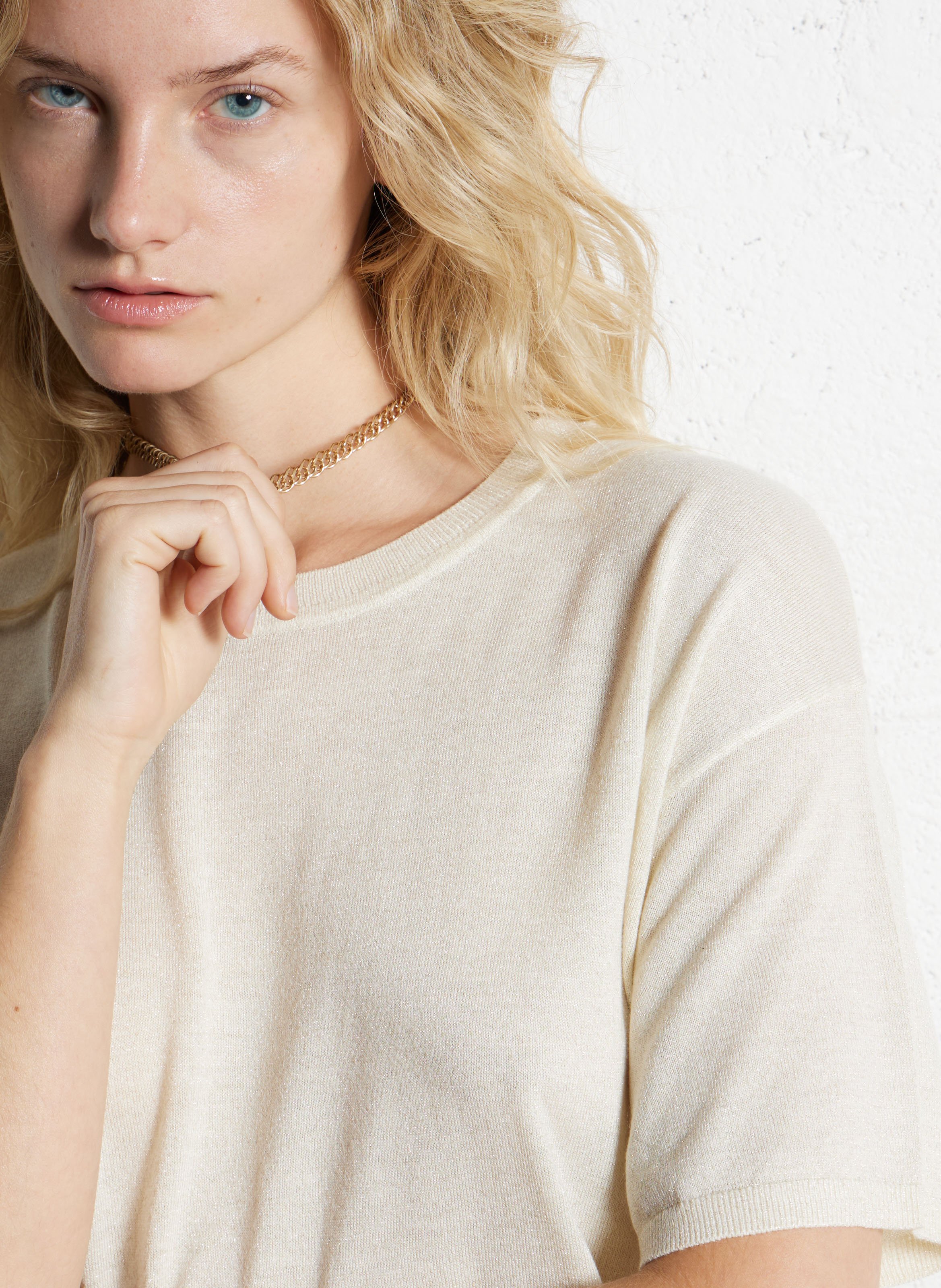 Top col rond pailleté benson bis MAISON 123 Beige